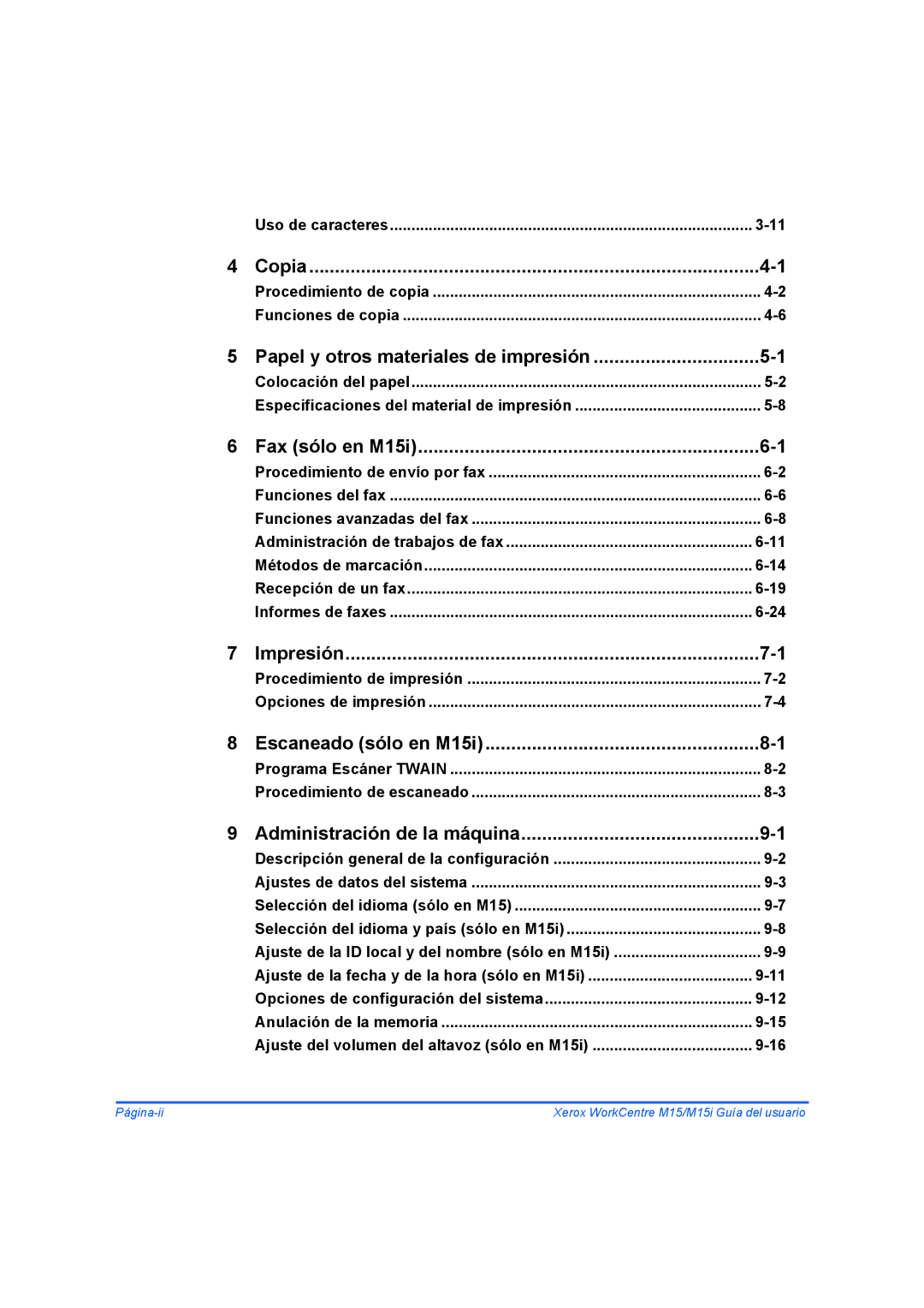 Xerox M15I manual Copia 