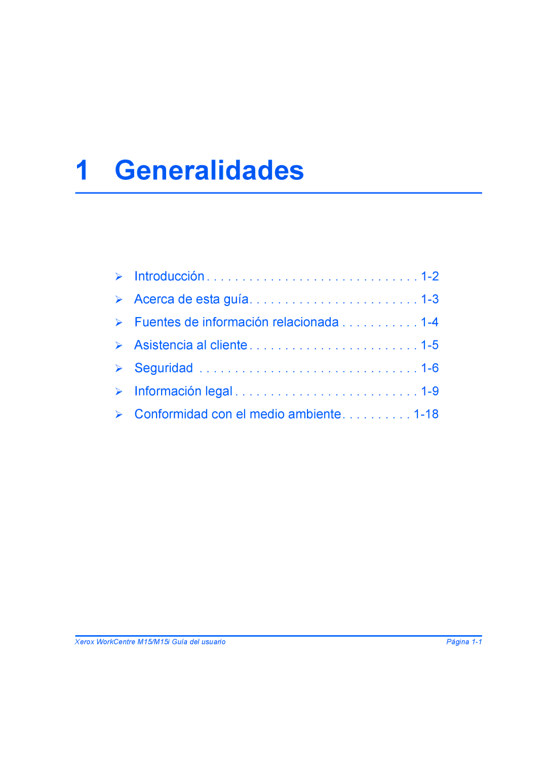 Xerox M15I manual Generalidades 