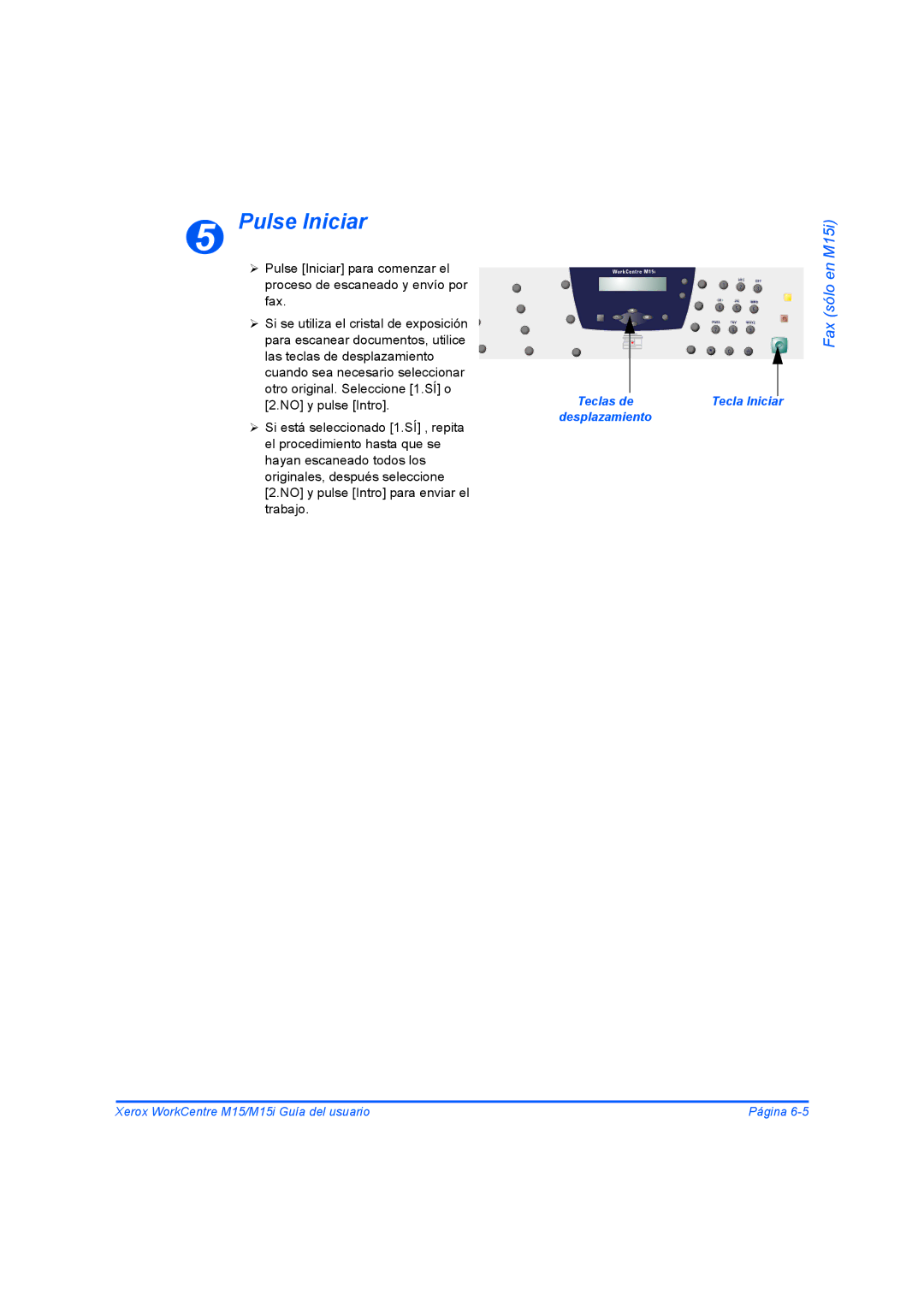 Xerox M15I manual Pulse Iniciar 