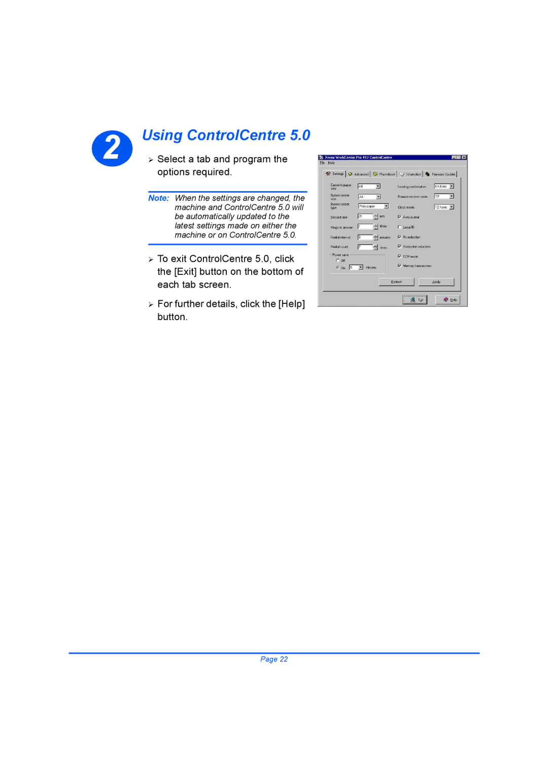 Xerox M15I quick start Using ControlCentre 