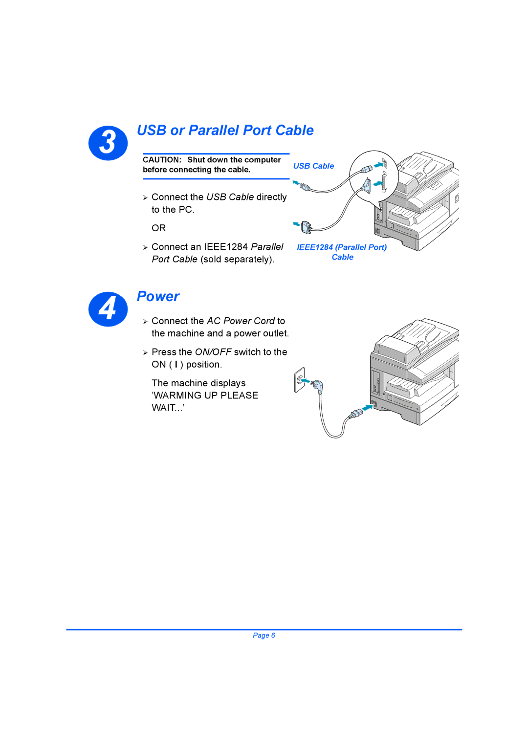 Xerox M15I quick start USB or Parallel Port Cable 