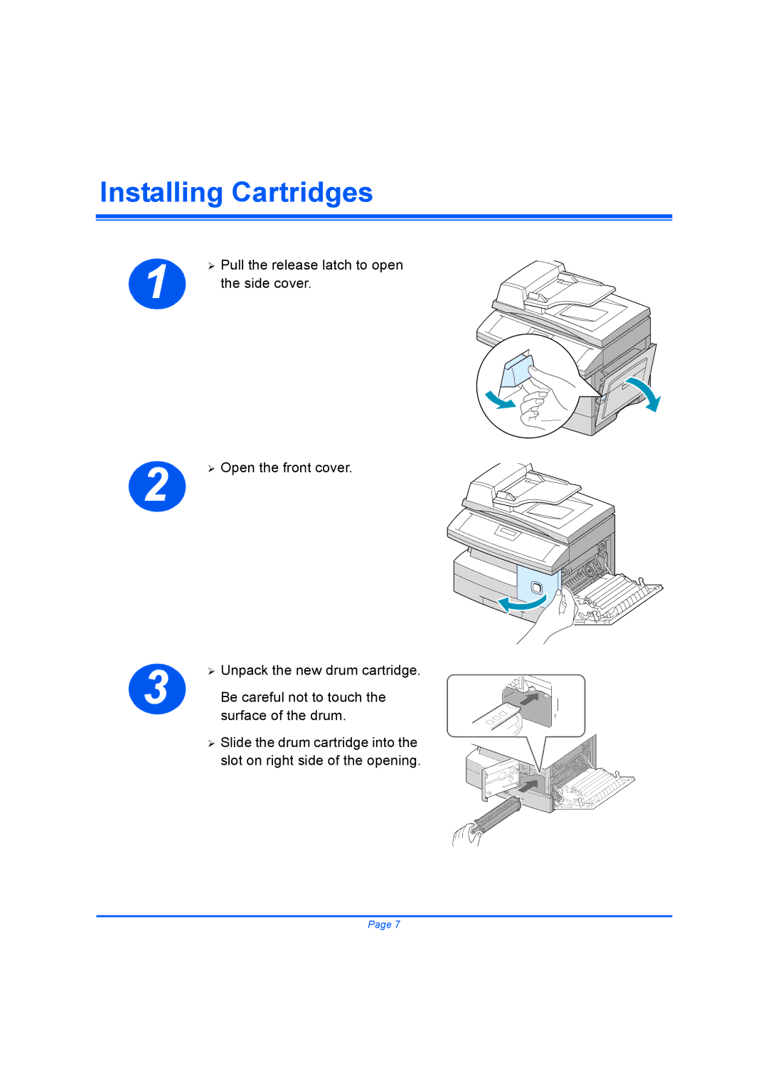 Xerox M15I quick start Installing Cartridges 