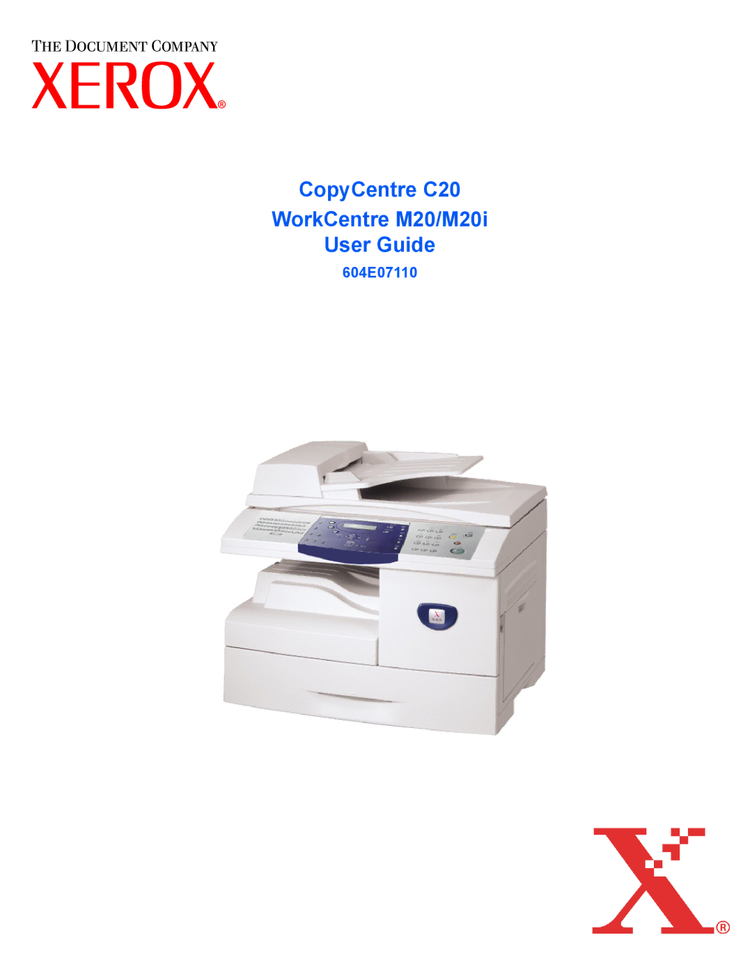 Xerox M20I manual CopyCentre C20 WorkCentre M20/M20i User Guide 