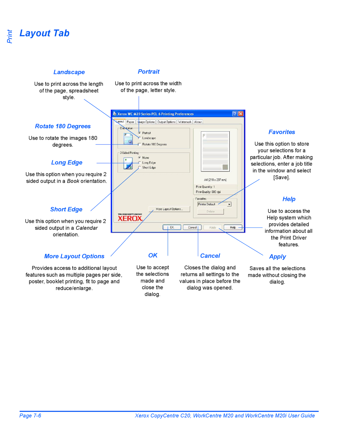 Xerox M20I manual Layout Tab 