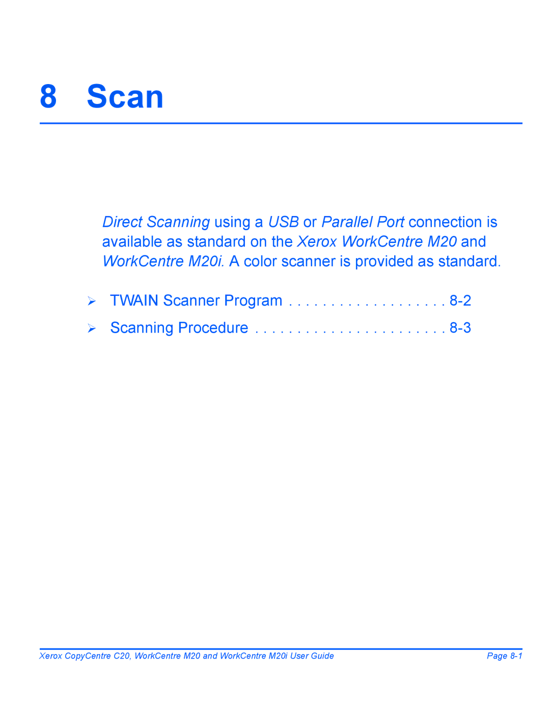 Xerox M20I manual Scan 