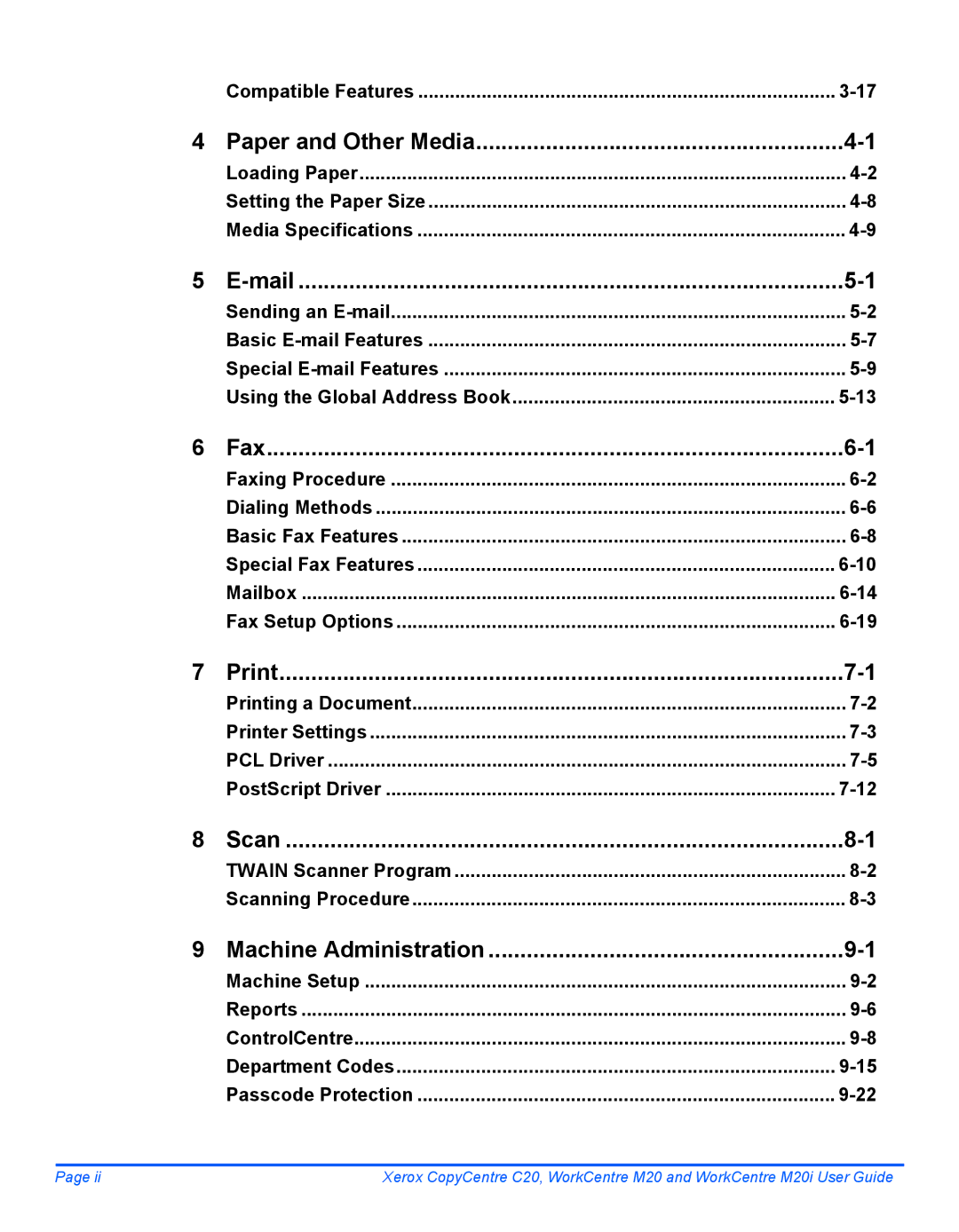 Xerox M20I manual Paper and Other Media 