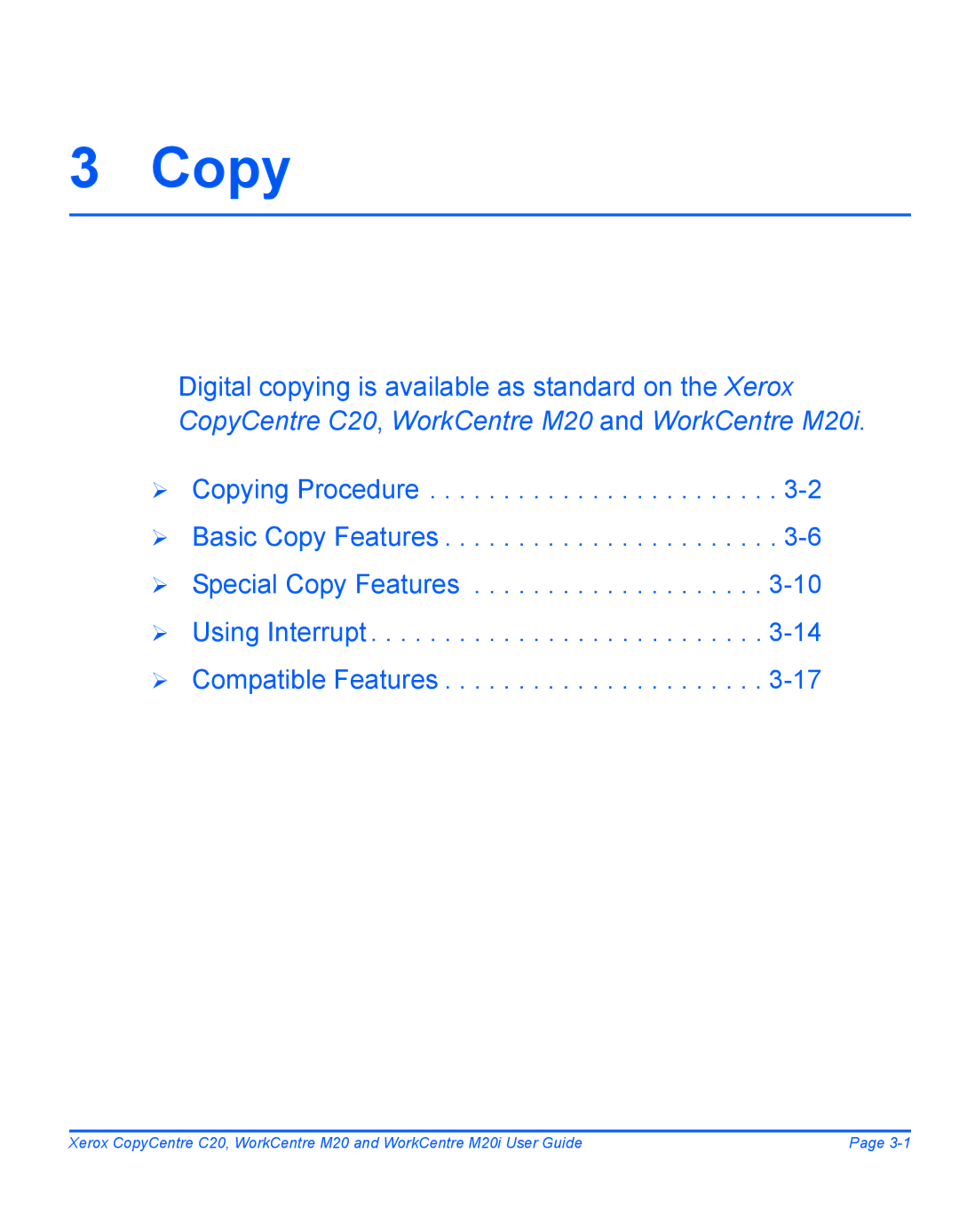 Xerox M20I manual Copy 