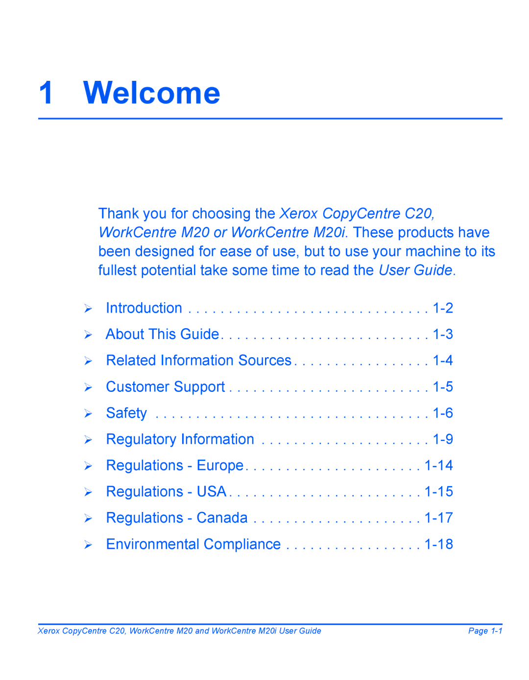 Xerox M20I manual Welcome 