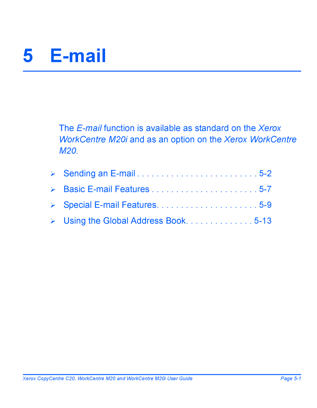 Xerox M20I manual Mail 