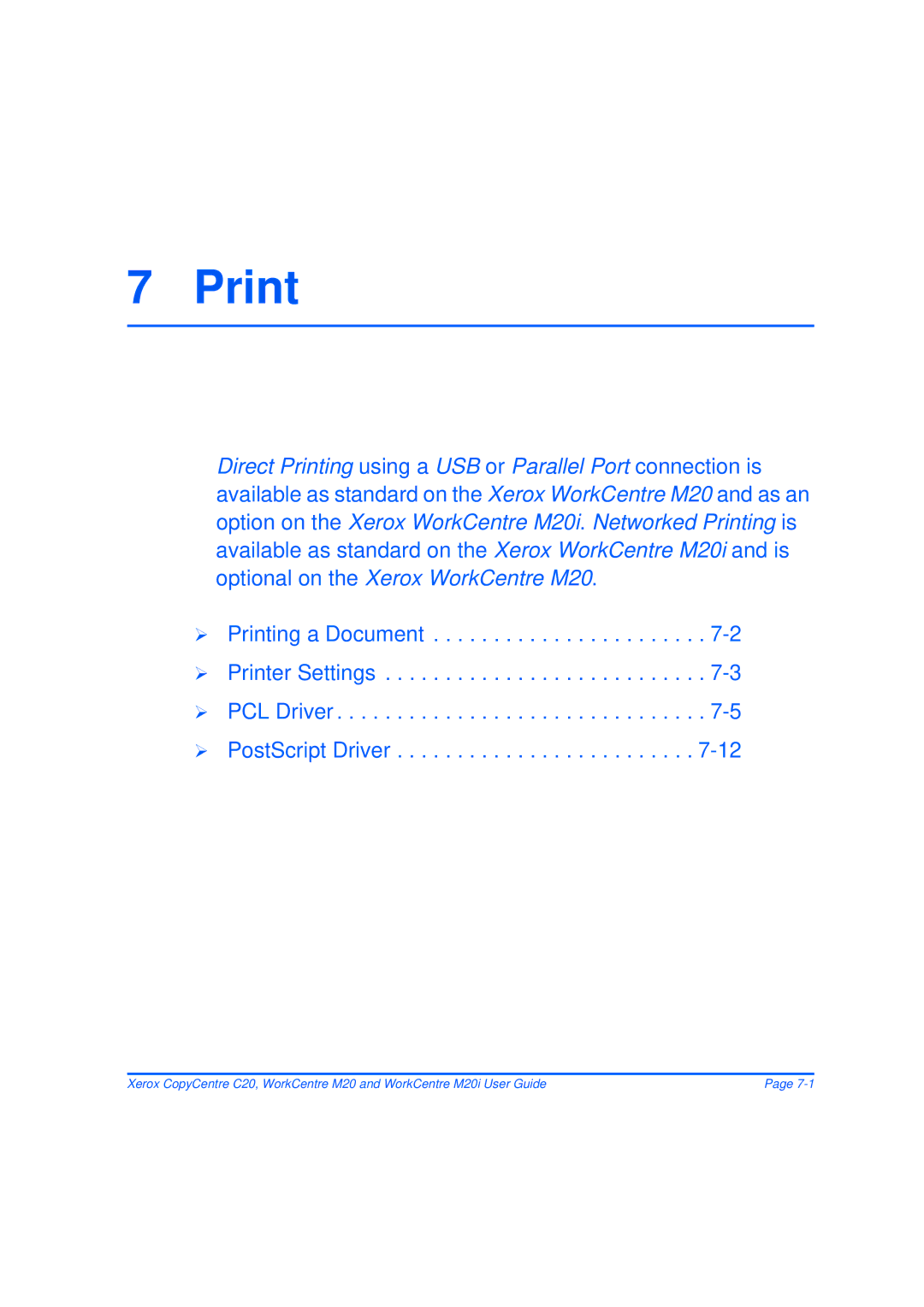 Xerox M20/M20i manual Print 