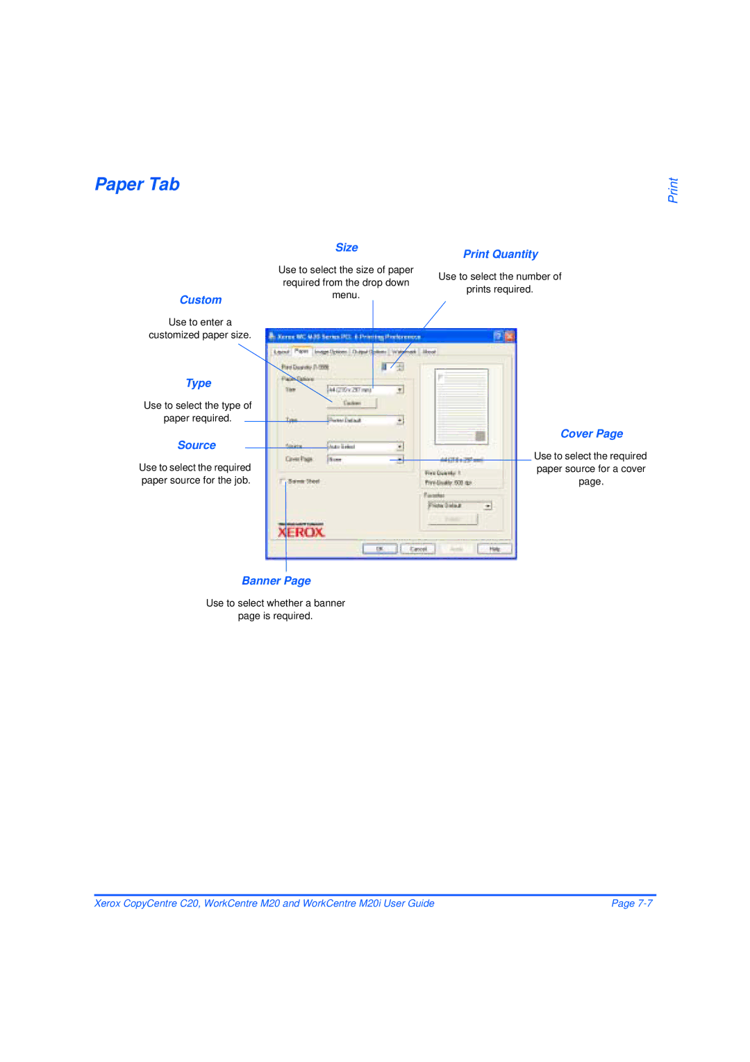 Xerox M20/M20i manual Paper Tab 