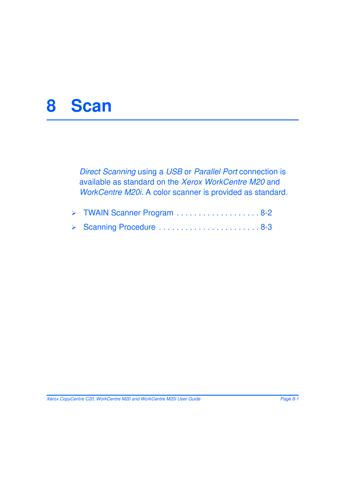 Xerox M20/M20i manual Scan 