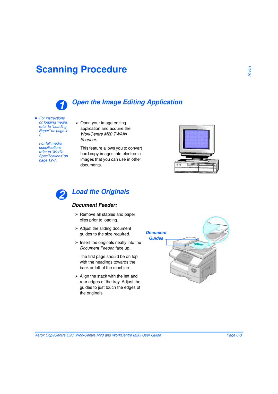 Xerox M20/M20i manual Scanning Procedure, Open the Image Editing Application 