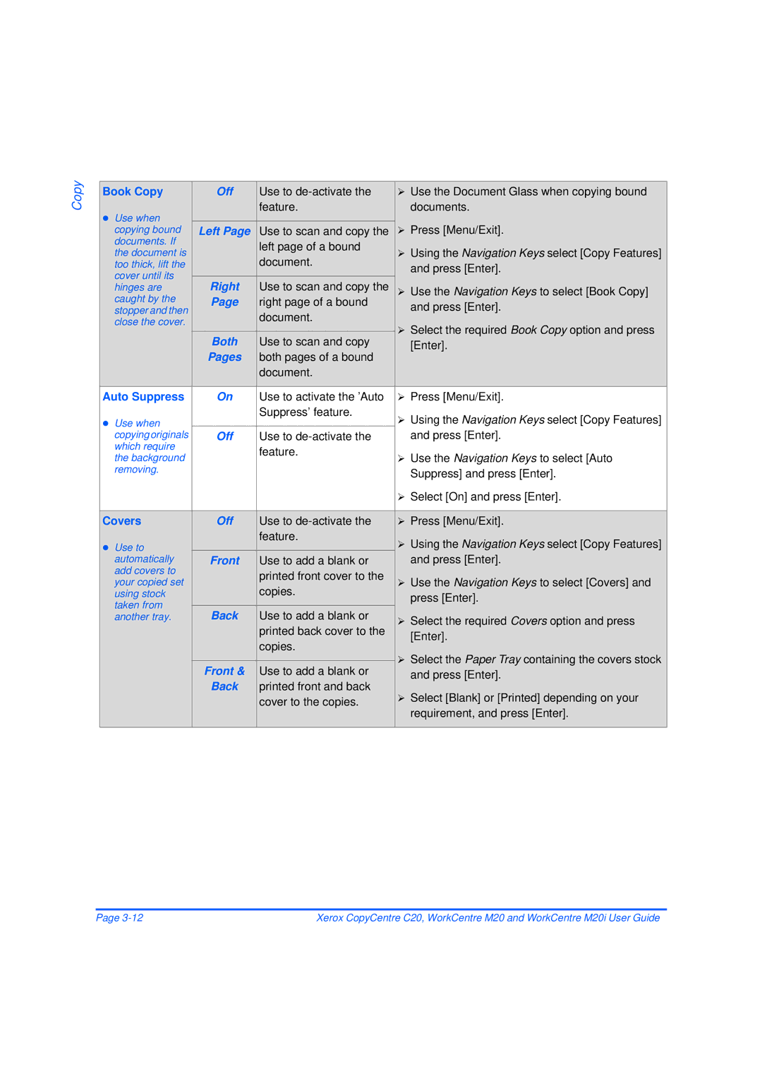 Xerox M20/M20i manual Both, Front, Back 