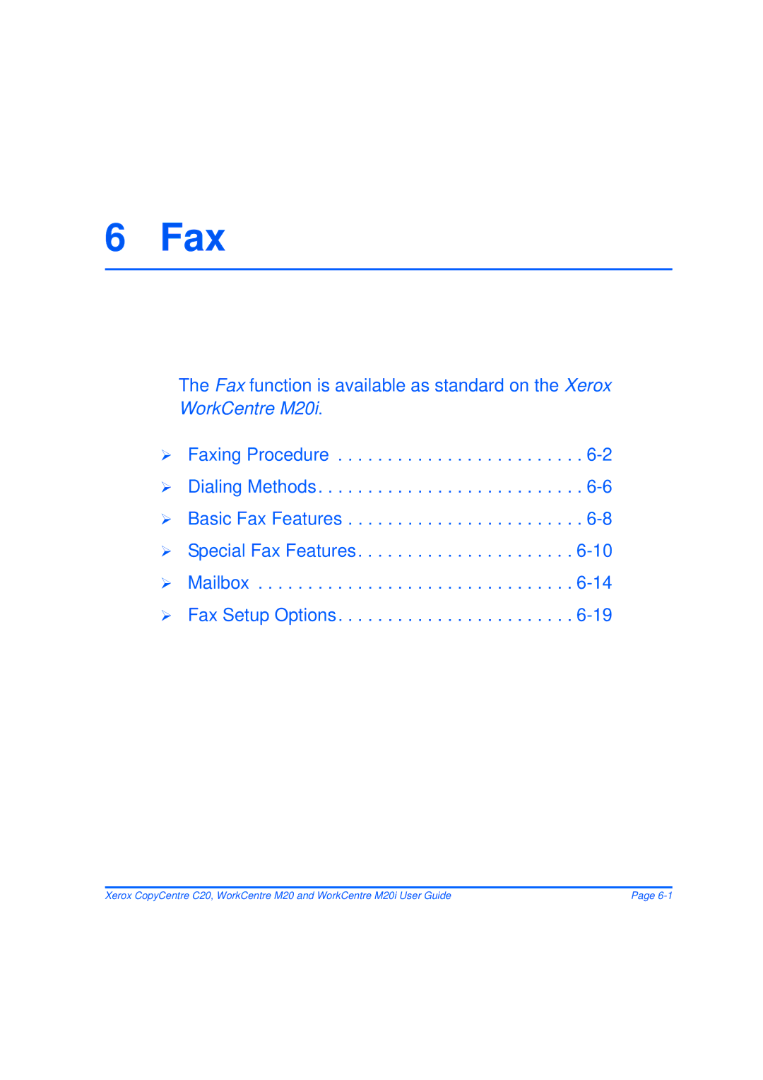 Xerox M20/M20i manual Fax 