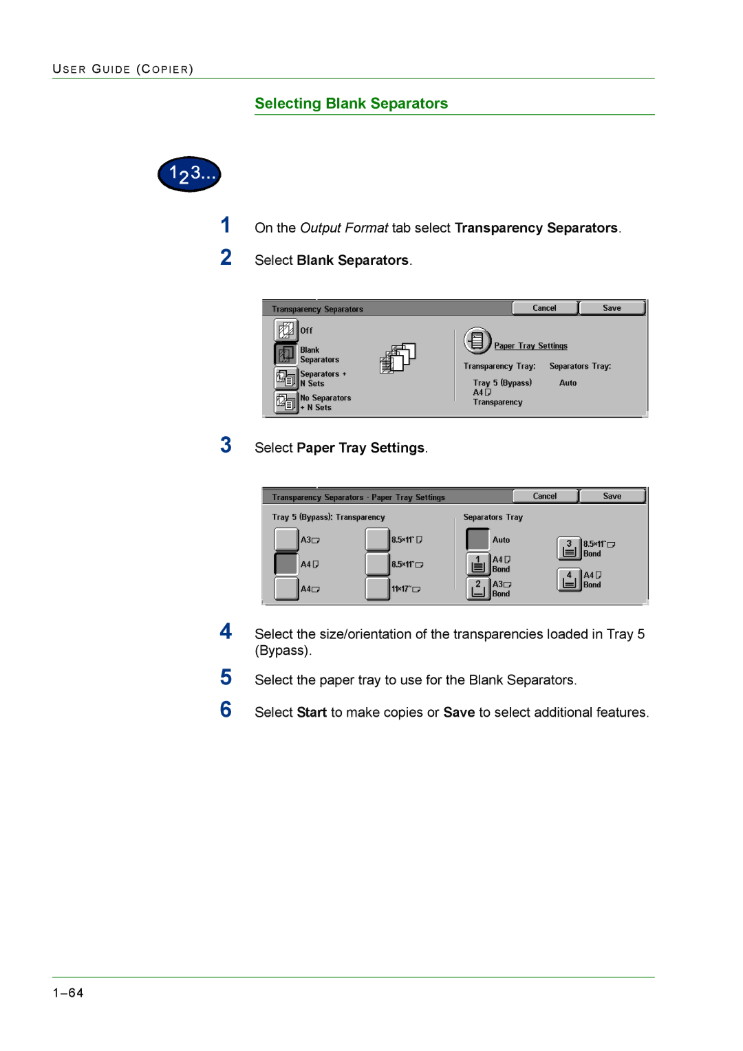 Xerox M24 manual Selecting Blank Separators 