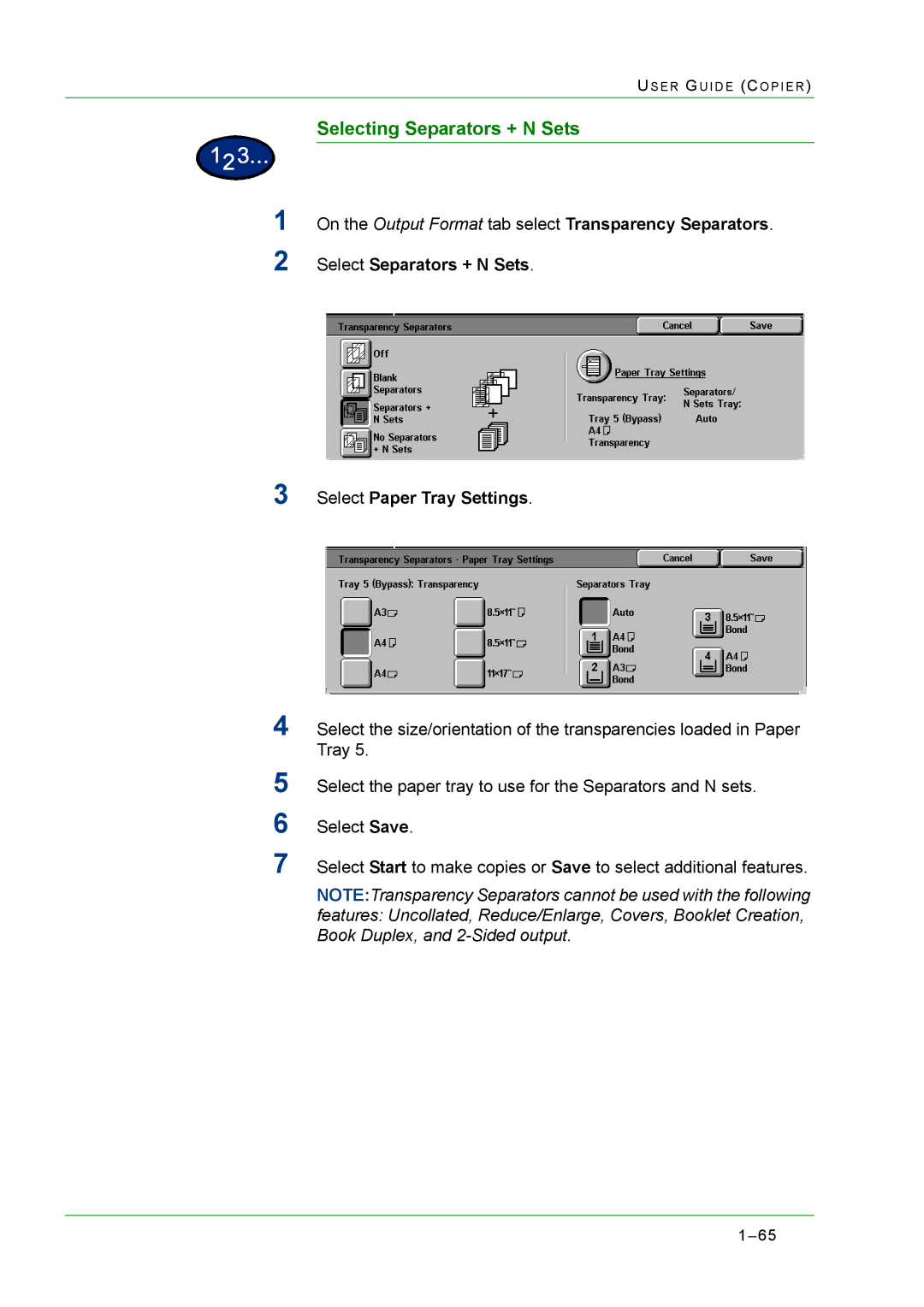 Xerox M24 manual Selecting Separators + N Sets 