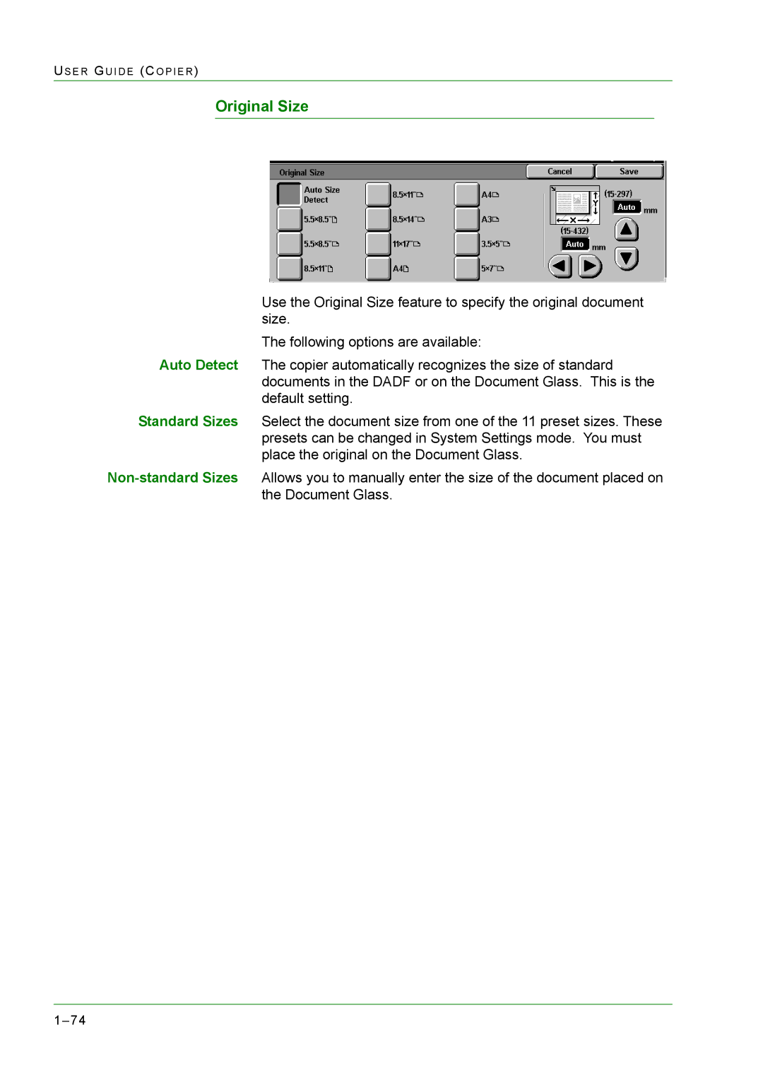 Xerox M24 manual Original Size 