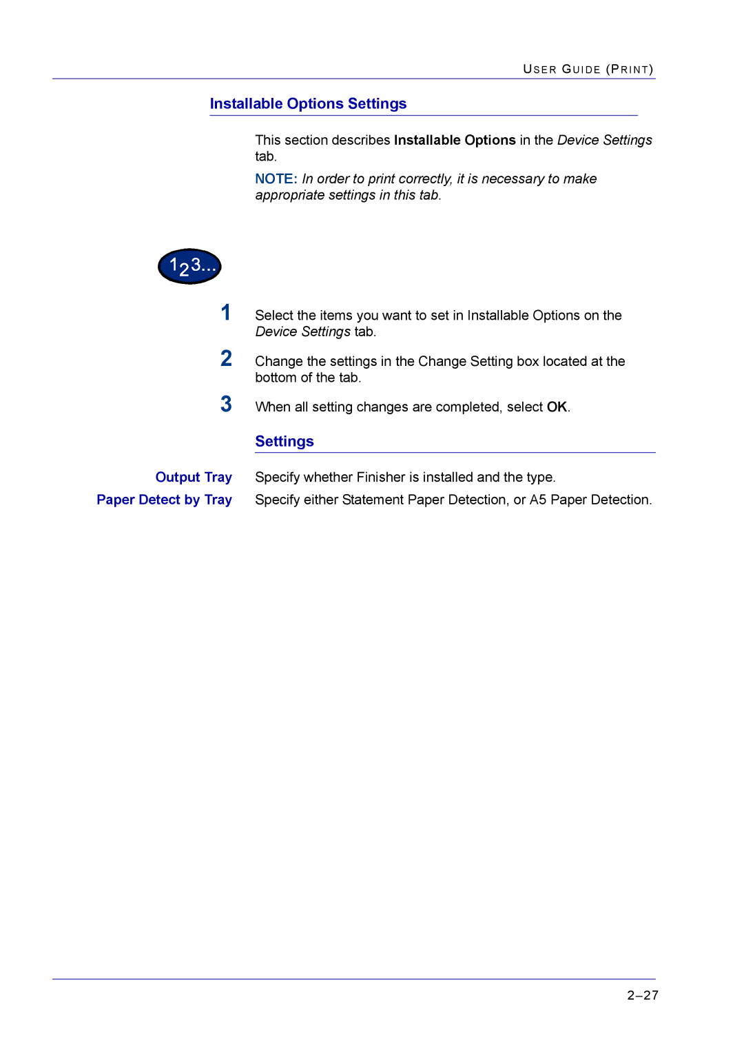 Xerox M24 manual Installable Options Settings 