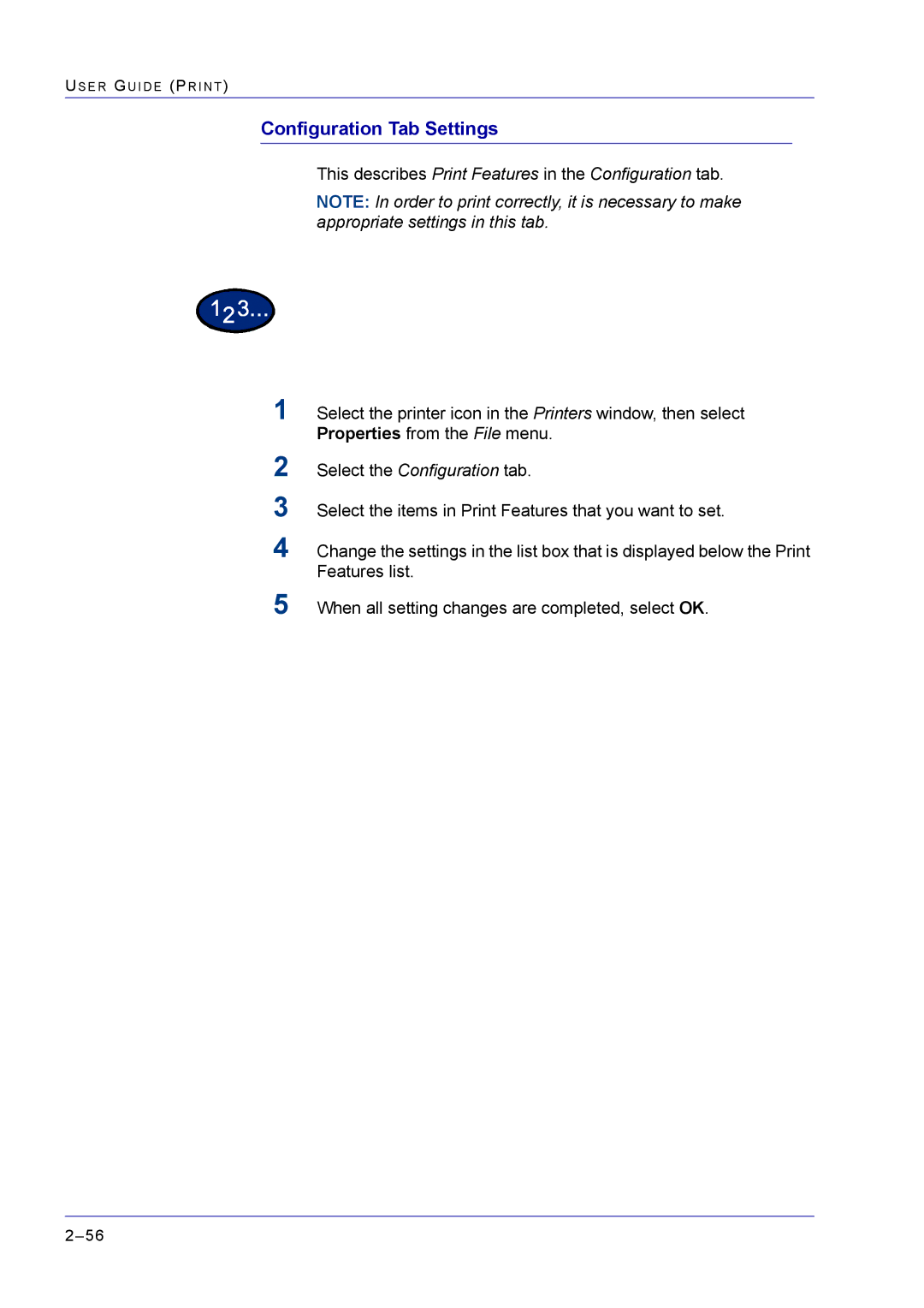 Xerox M24 manual Configuration Tab Settings 