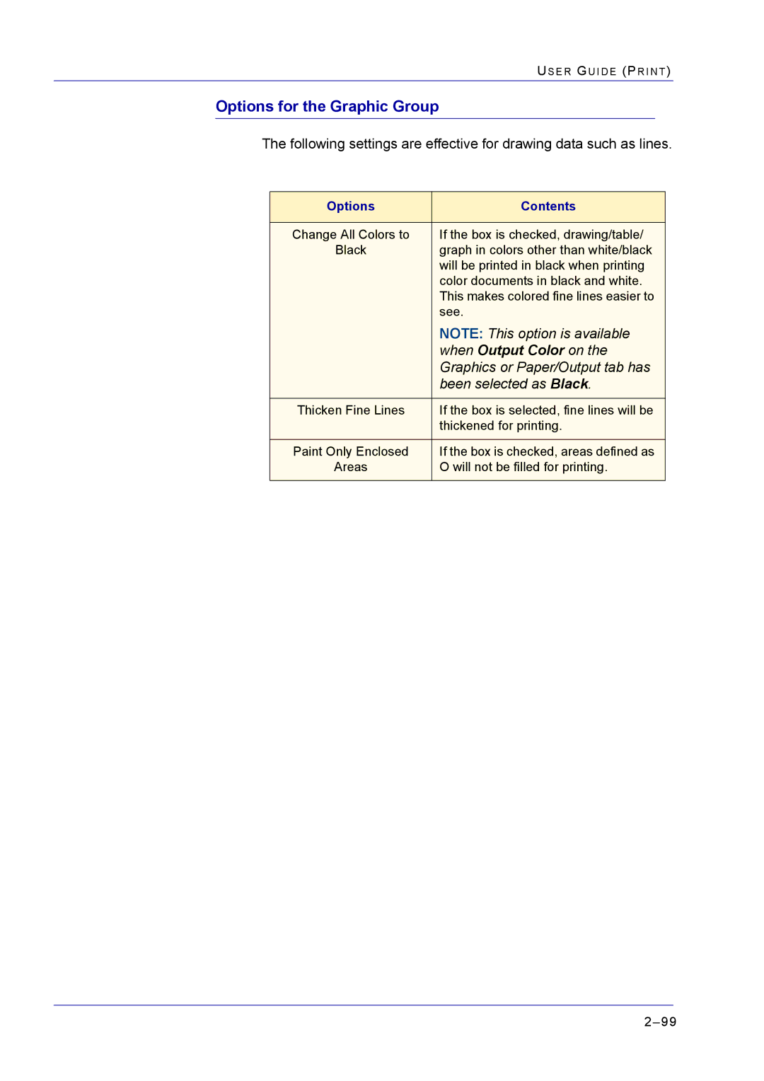 Xerox M24 manual Options for the Graphic Group 