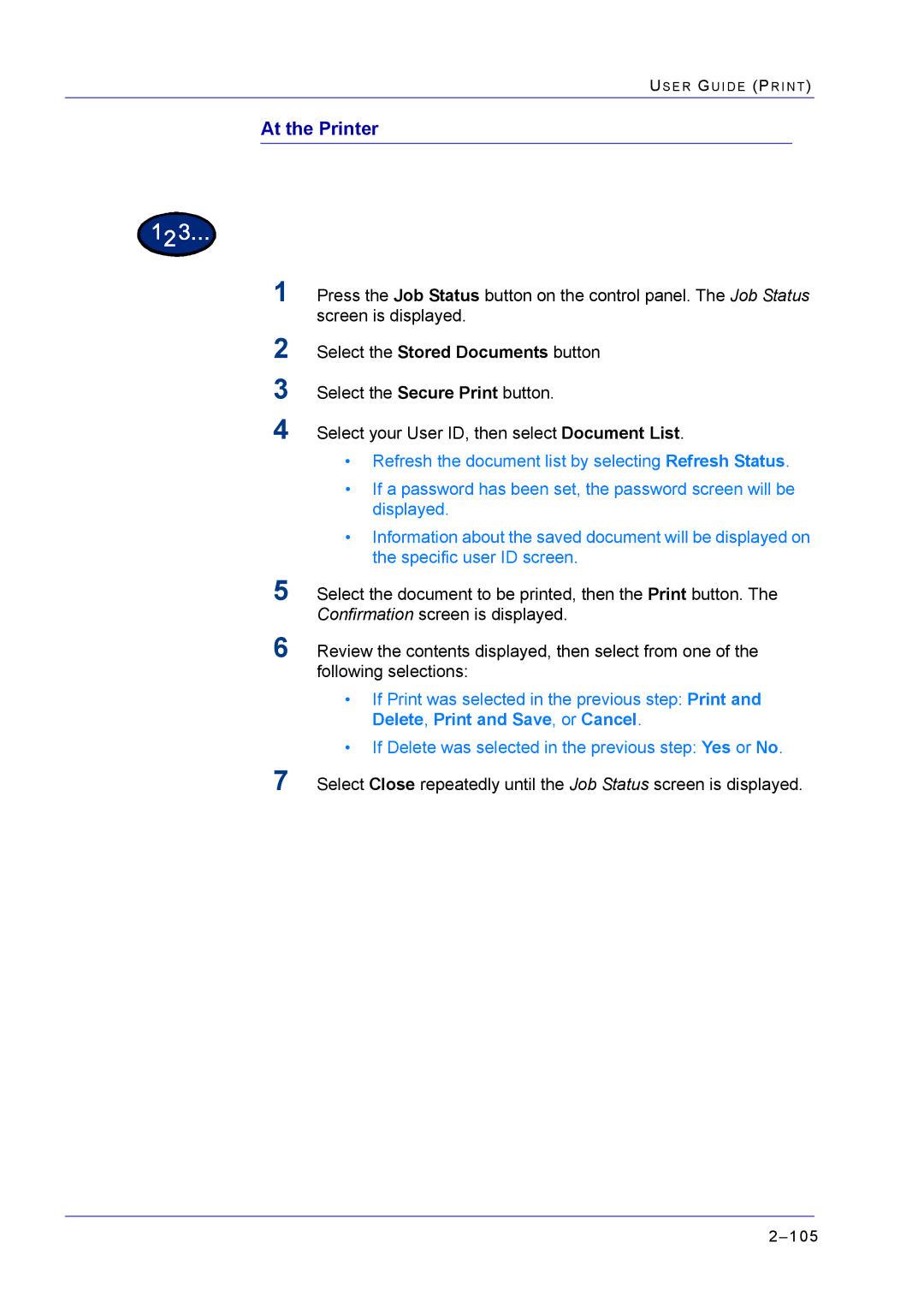 Xerox M24 manual At the Printer 