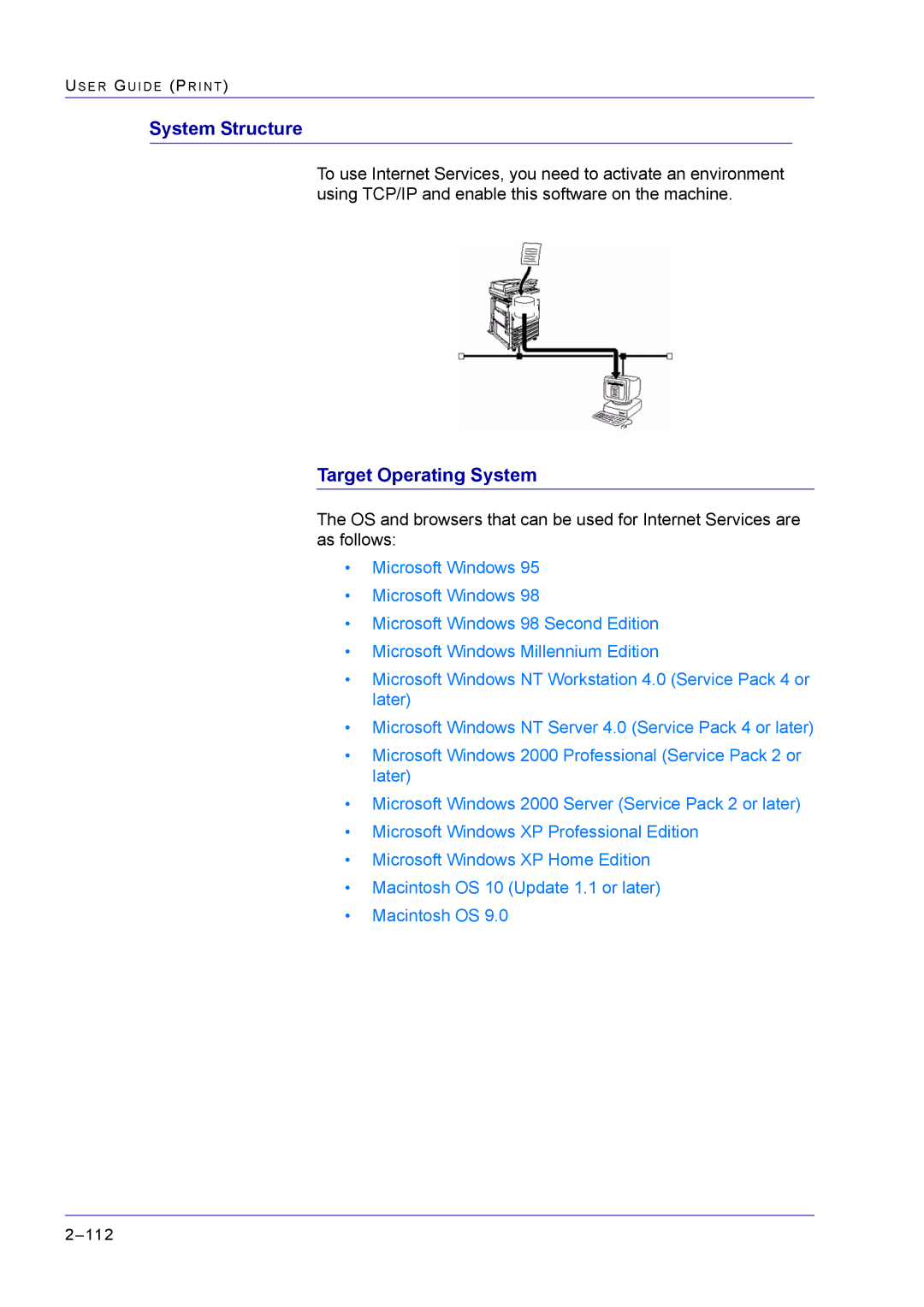 Xerox M24 manual System Structure, Target Operating System 