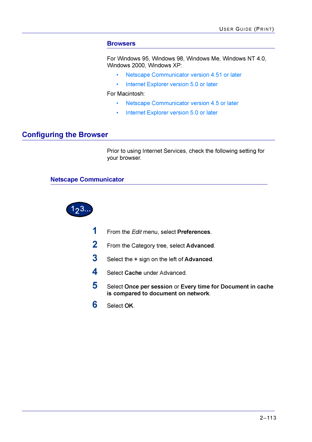 Xerox M24 manual Configuring the Browser, Browsers, Netscape Communicator 