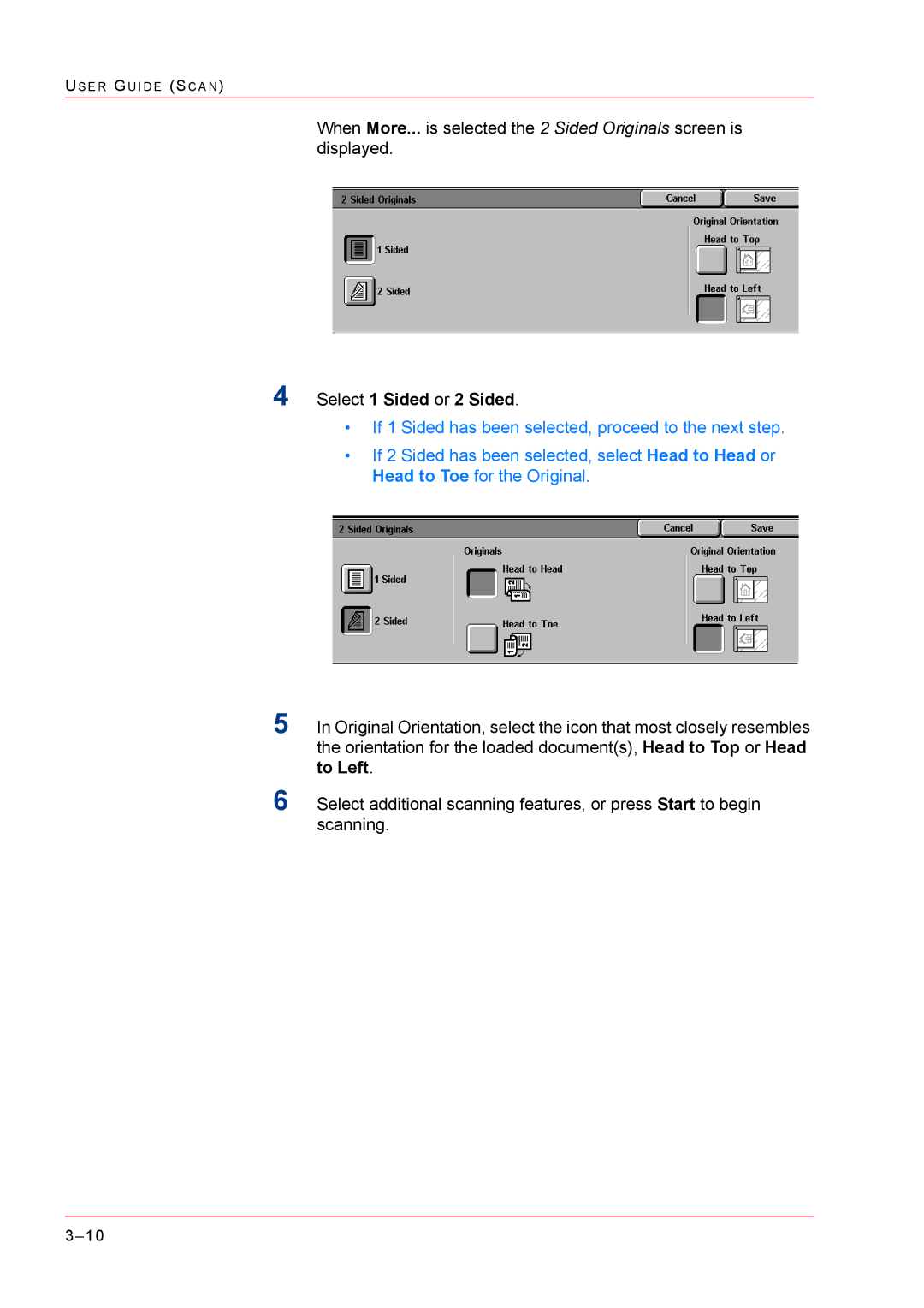 Xerox M24 manual Select 1 Sided or 2 Sided 