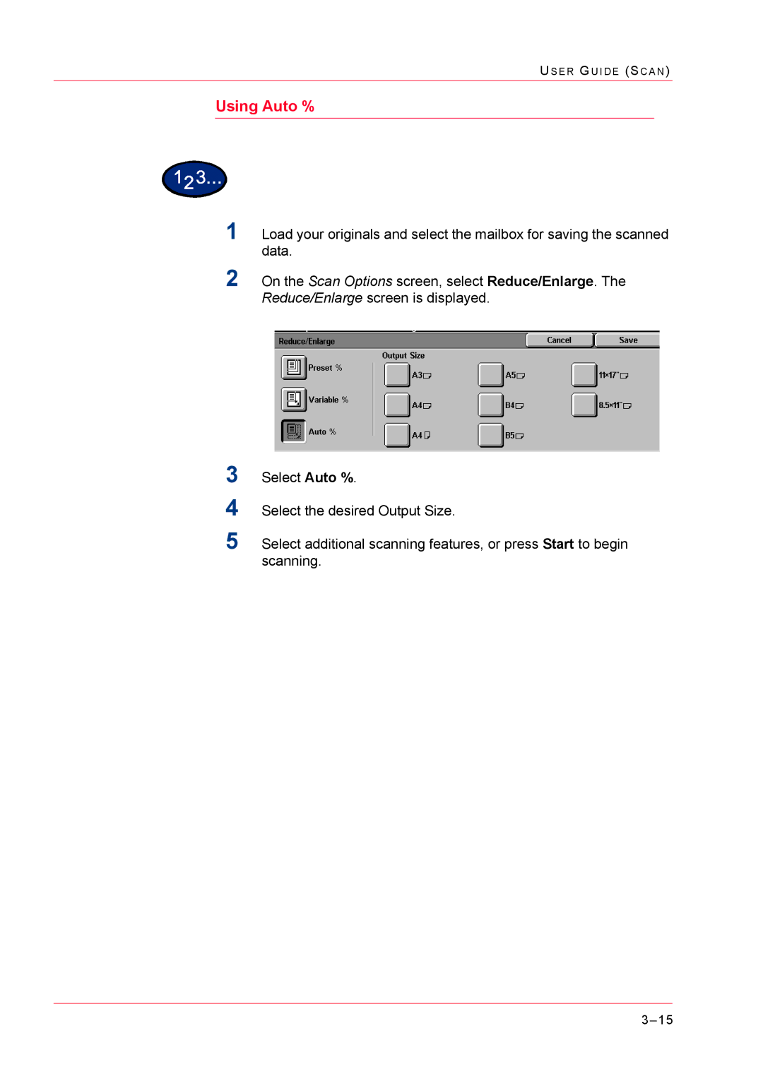 Xerox M24 manual Using Auto % 