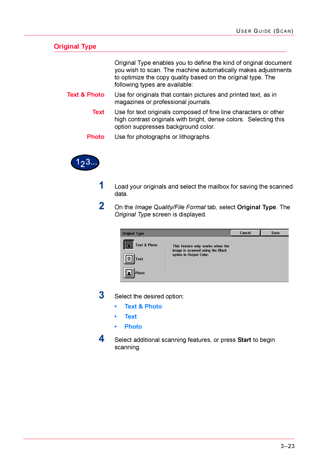 Xerox M24 manual Original Type, Text & Photo 