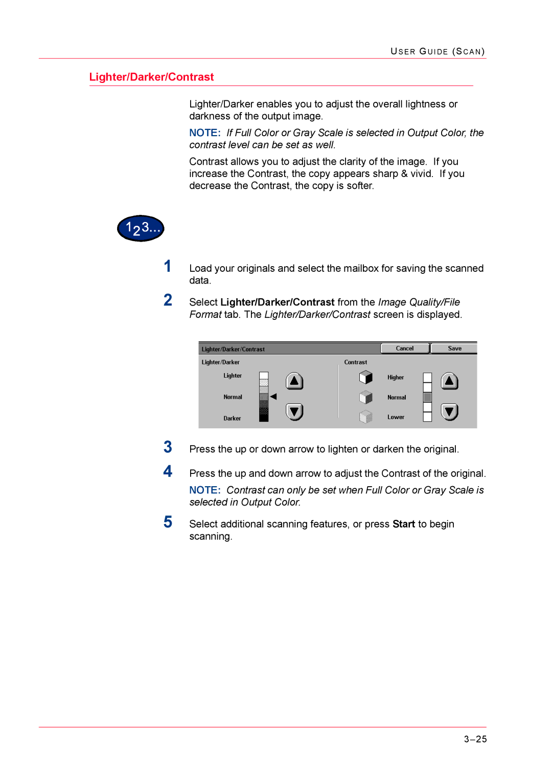 Xerox M24 manual Lighter/Darker/Contrast 