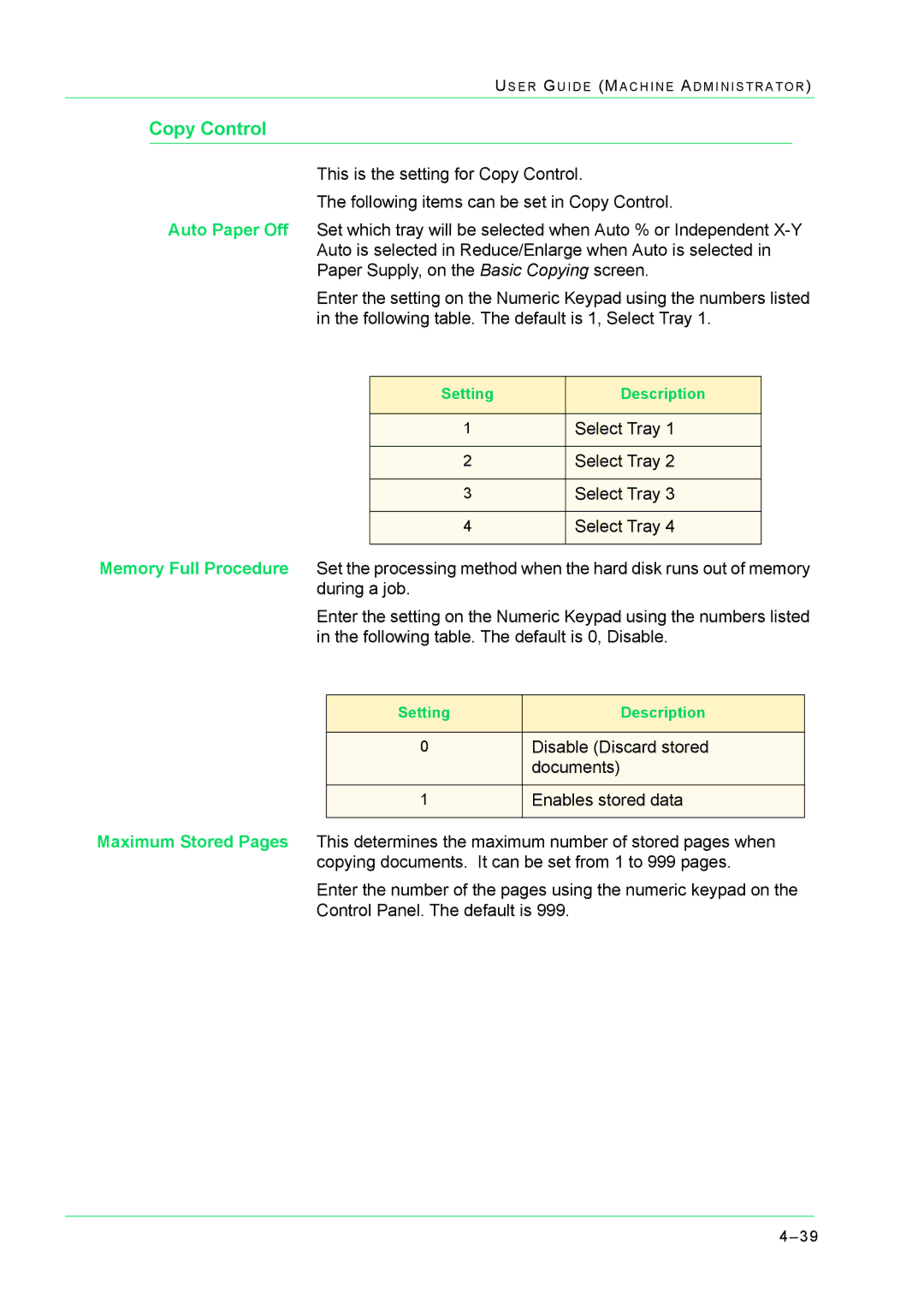 Xerox M24 manual Copy Control 