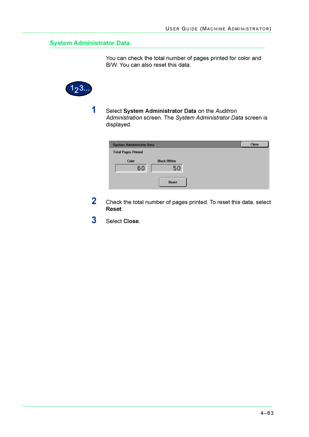 Xerox M24 manual System Administrator Data 