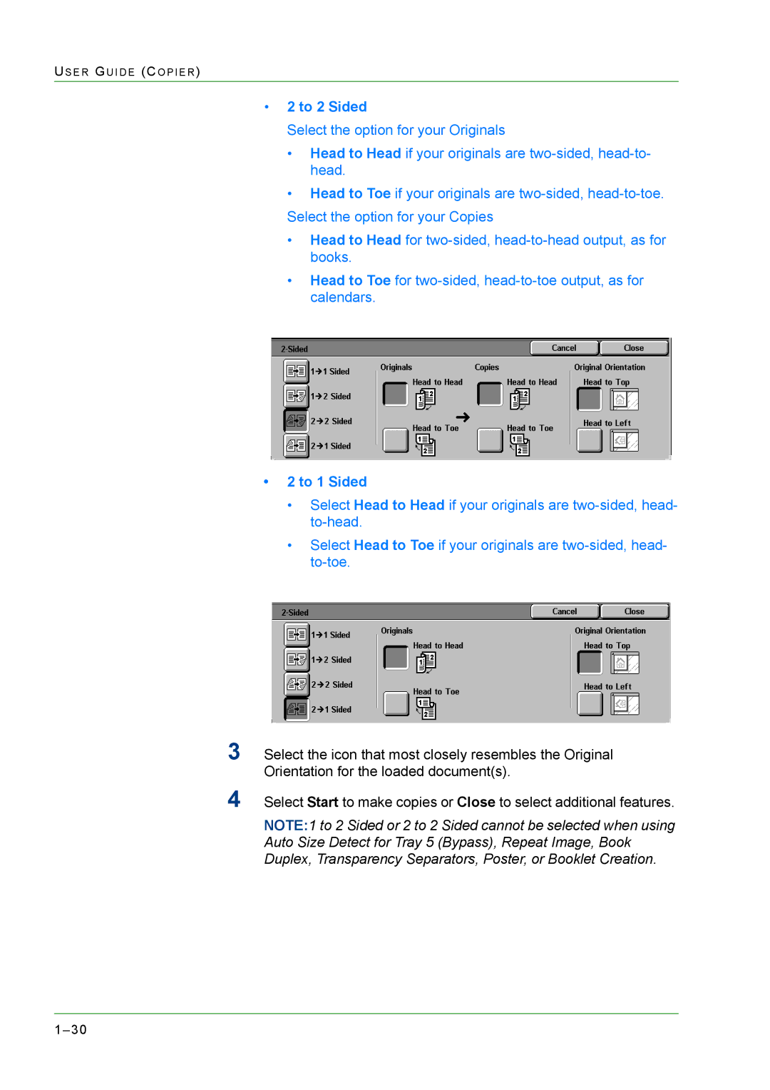 Xerox M24 manual To 1 Sided 