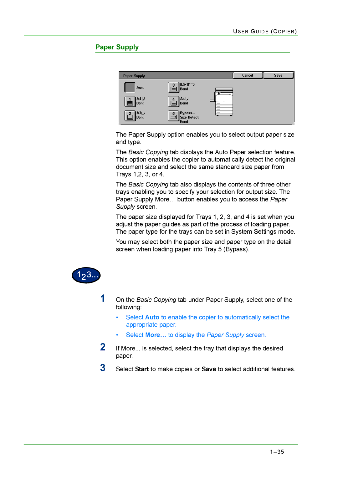 Xerox M24 manual Paper Supply 