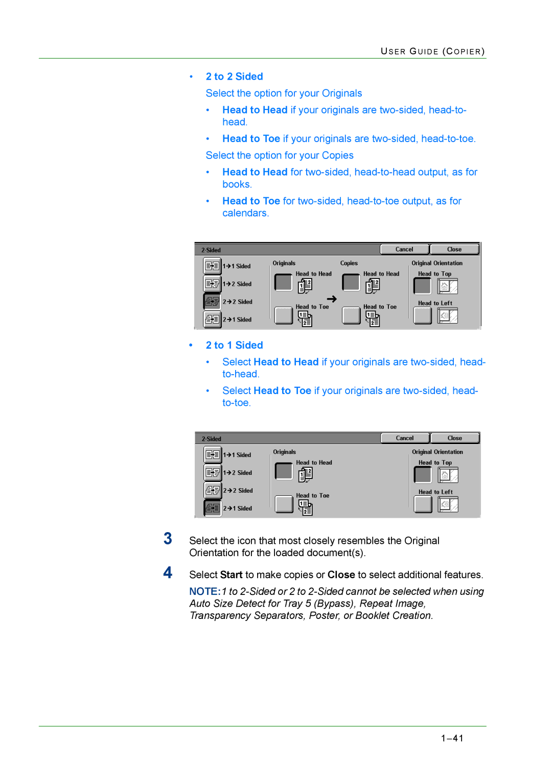 Xerox M24 manual To 1 Sided 