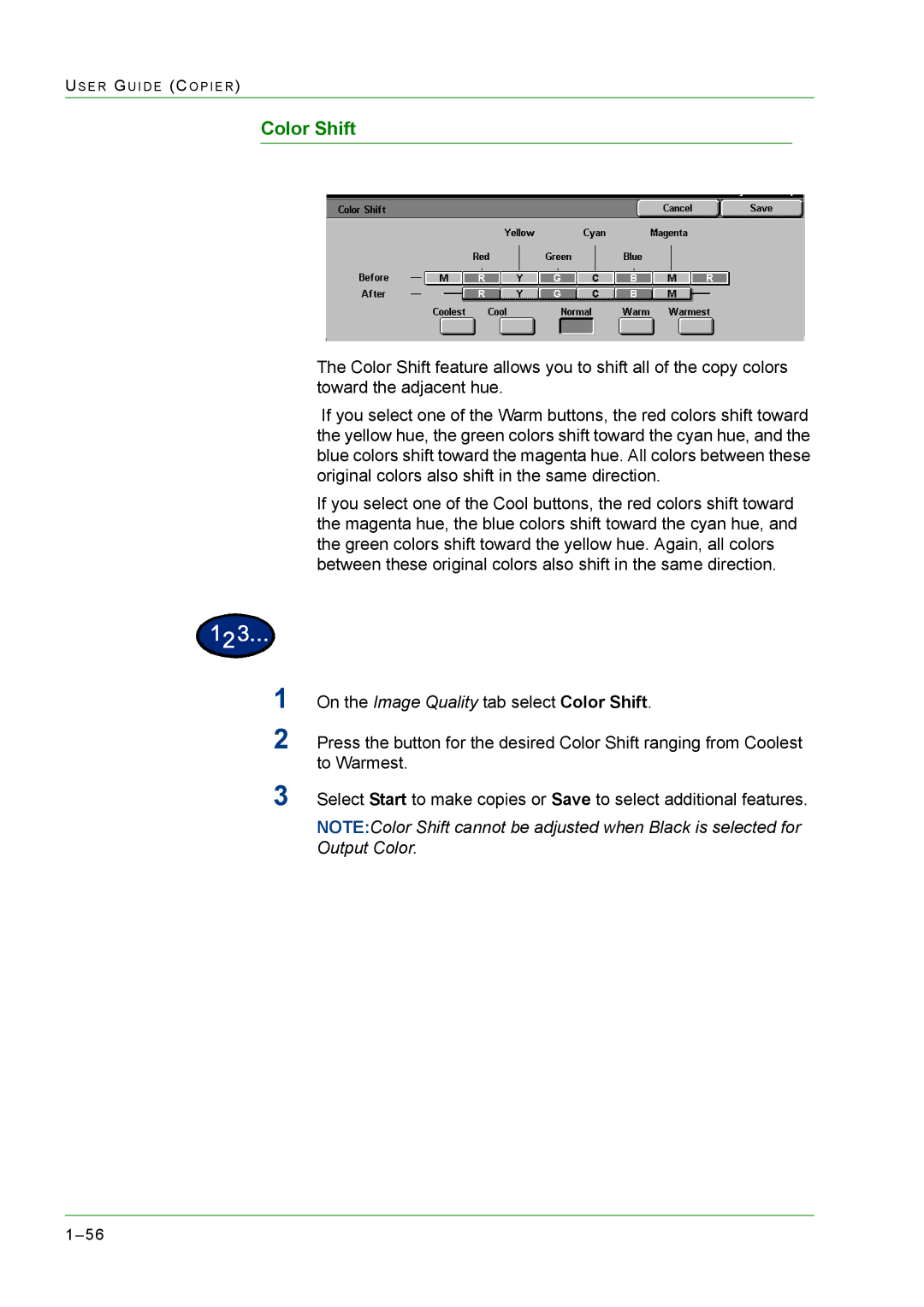 Xerox M24 manual Color Shift 