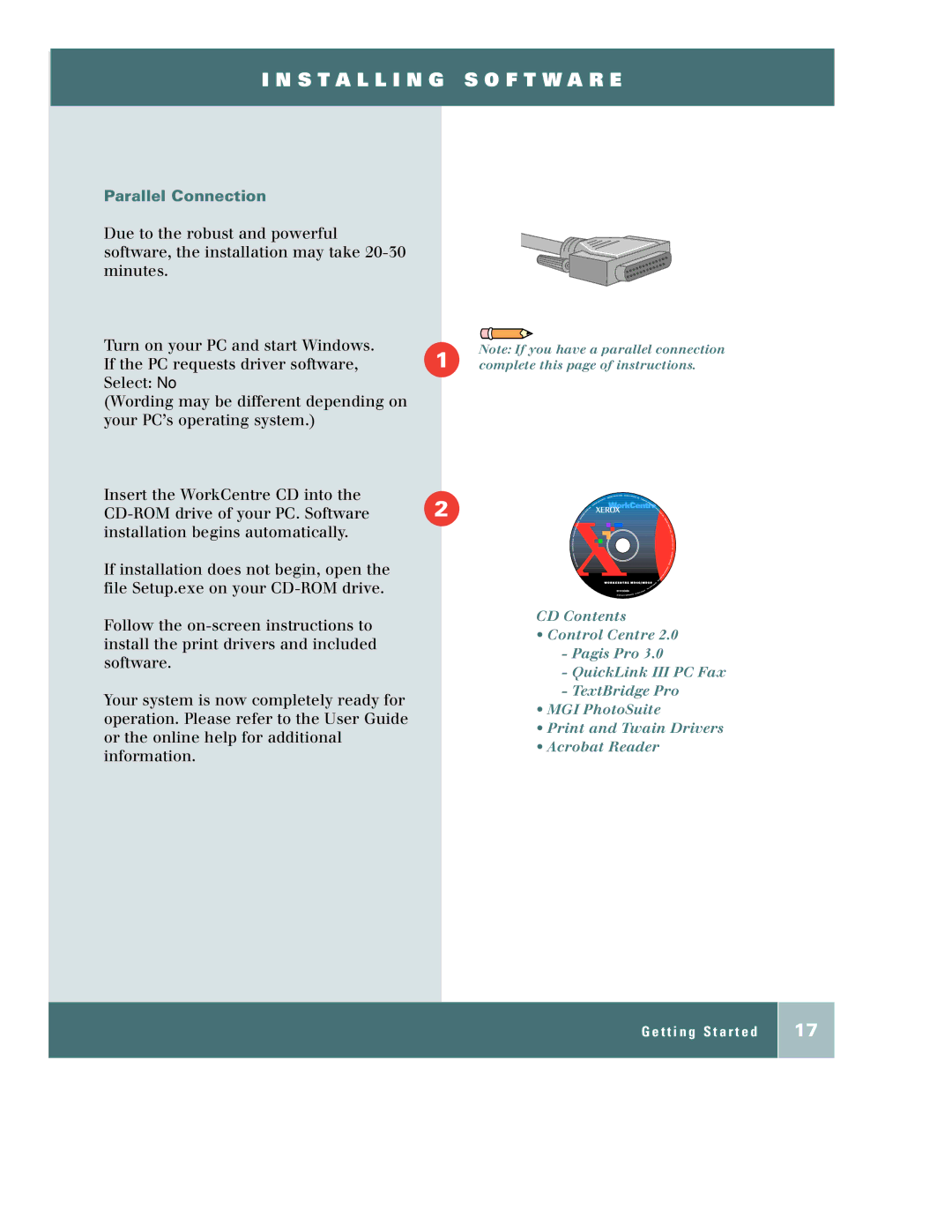 Xerox M950, m940 manual Parallel Connection 