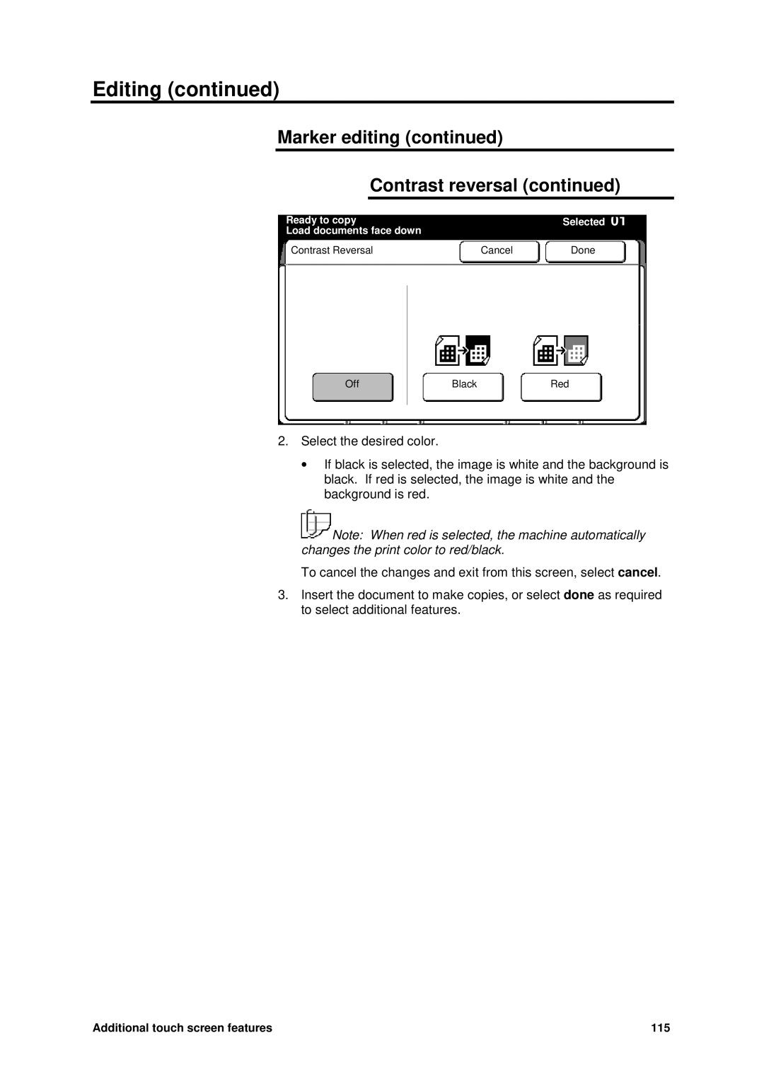 Xerox MAX 200 manual Marker editing Contrast reversal 