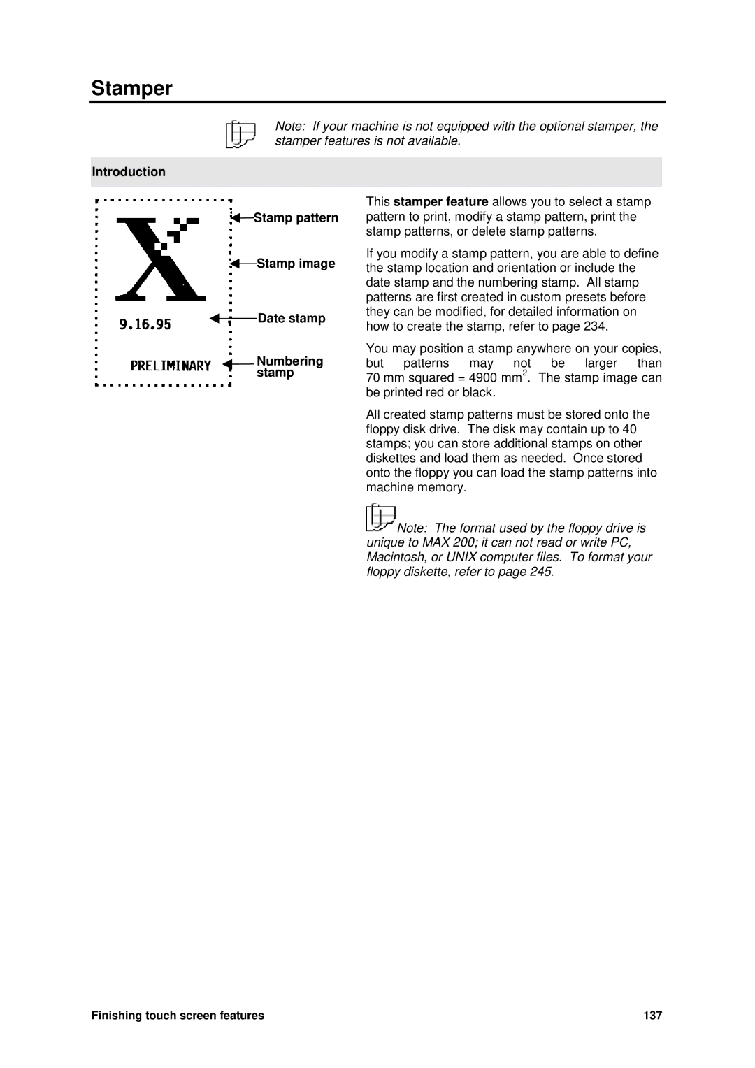 Xerox MAX 200 manual Stamper 