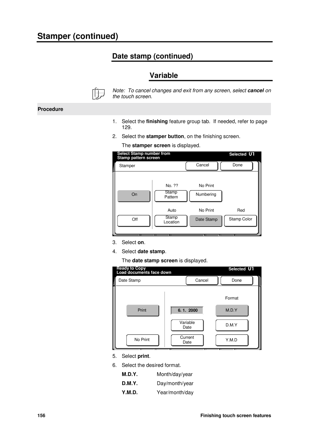 Xerox MAX 200 manual Date stamp Variable 