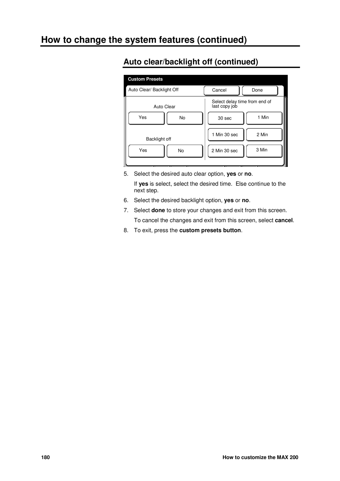 Xerox MAX 200 manual 180 