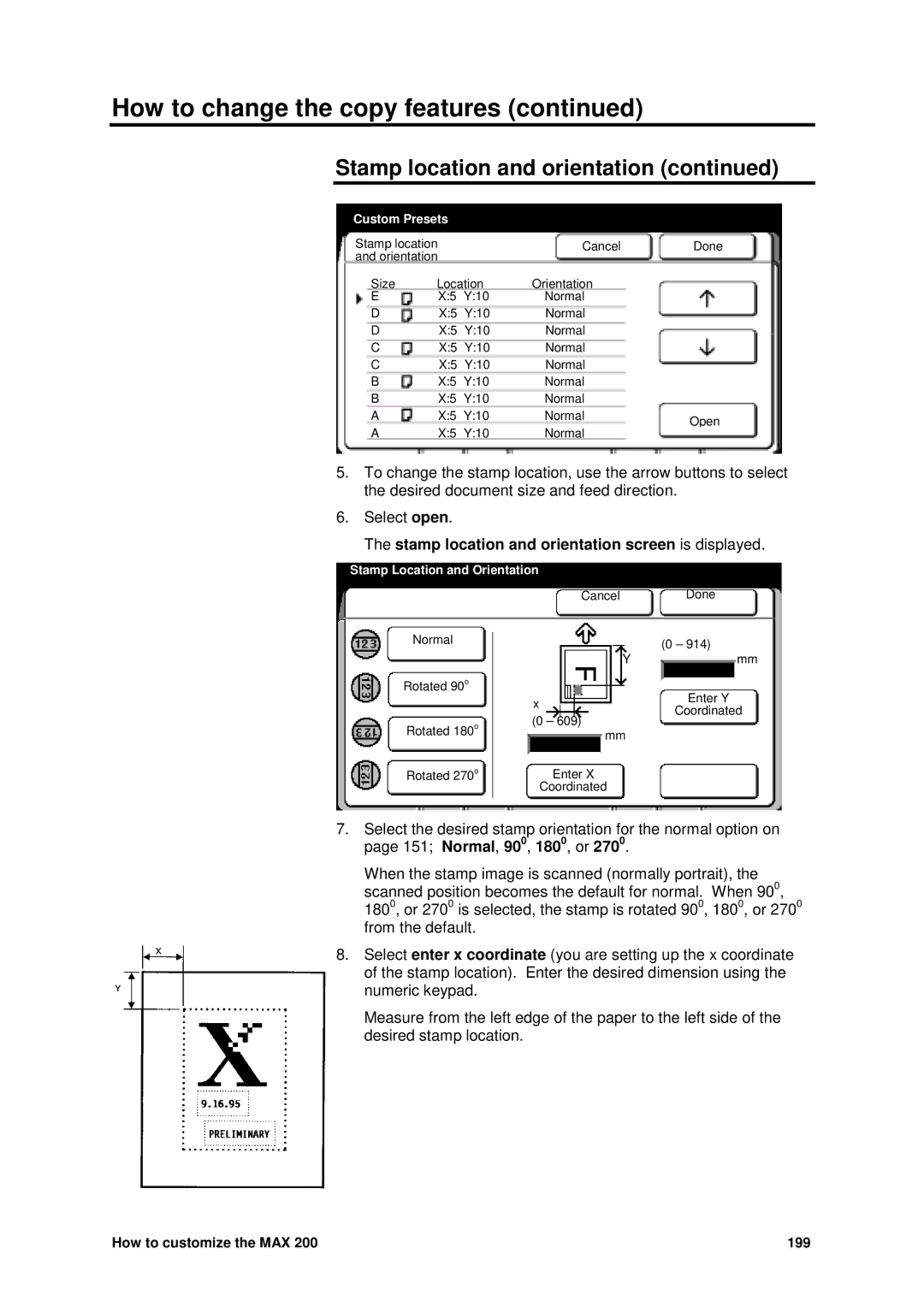 Xerox MAX 200 manual How to customize the MAX 199 