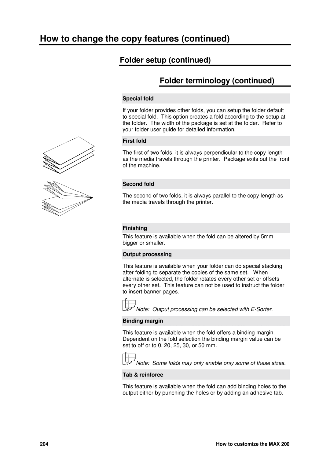 Xerox MAX 200 manual Folder setup Folder terminology 