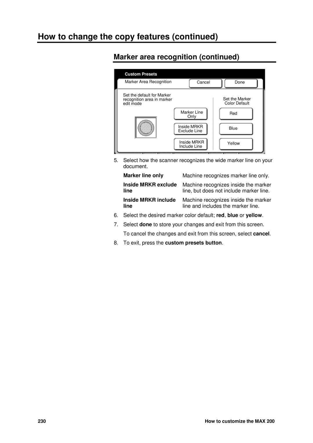 Xerox MAX 200 manual 230 