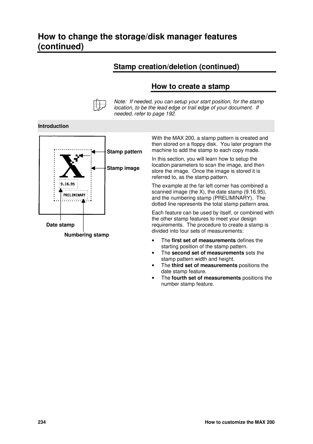 Xerox MAX 200 manual Stamp creation/deletion How to create a stamp 