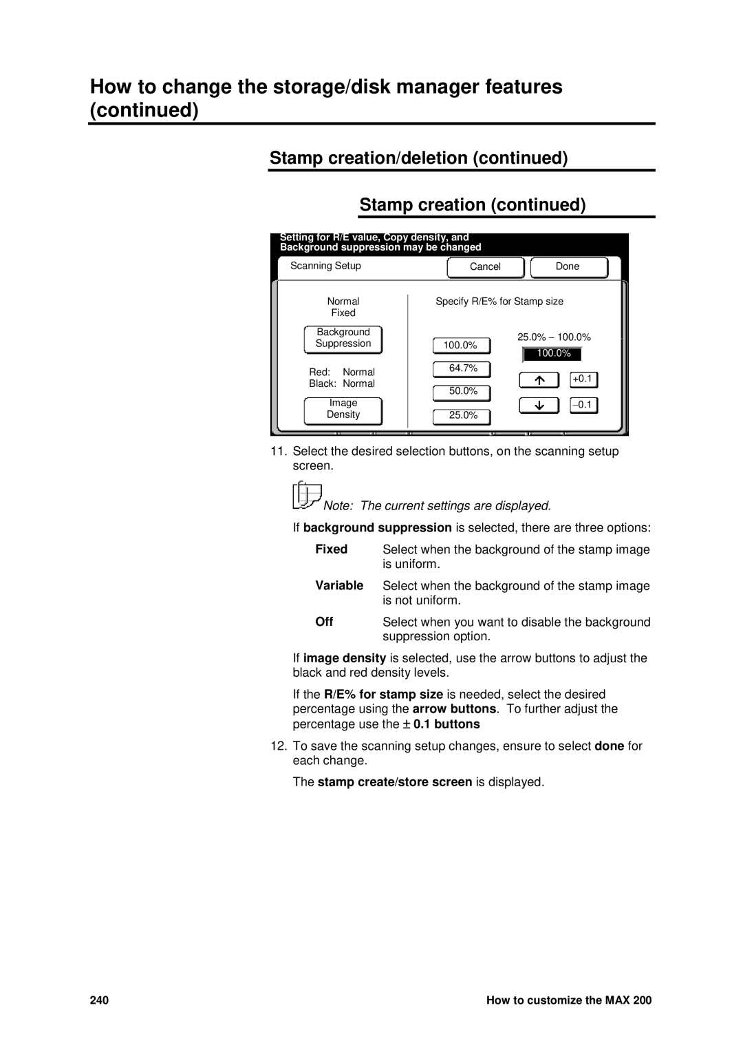 Xerox MAX 200 manual Select when the background of the stamp image 