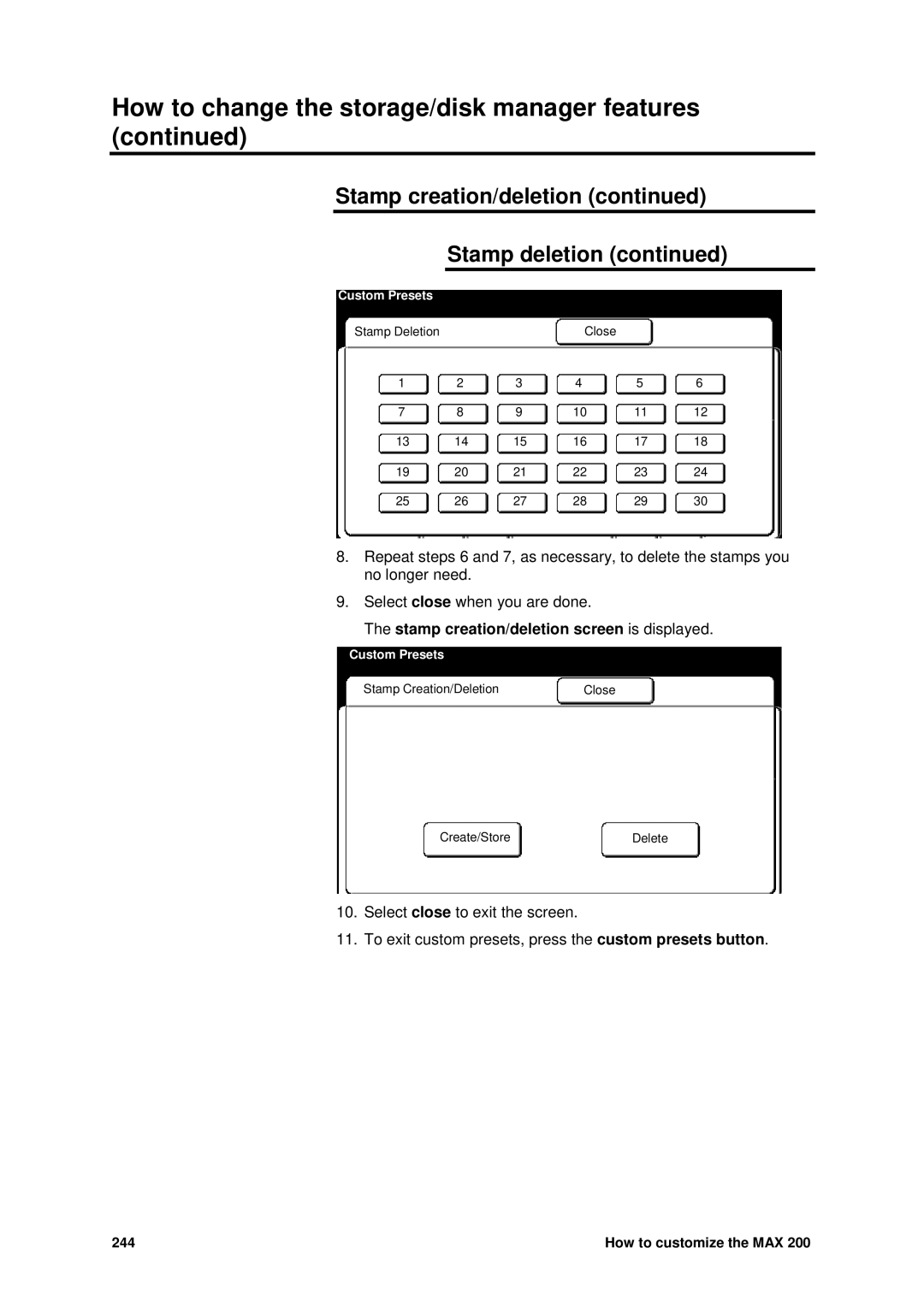 Xerox MAX 200 manual 244 