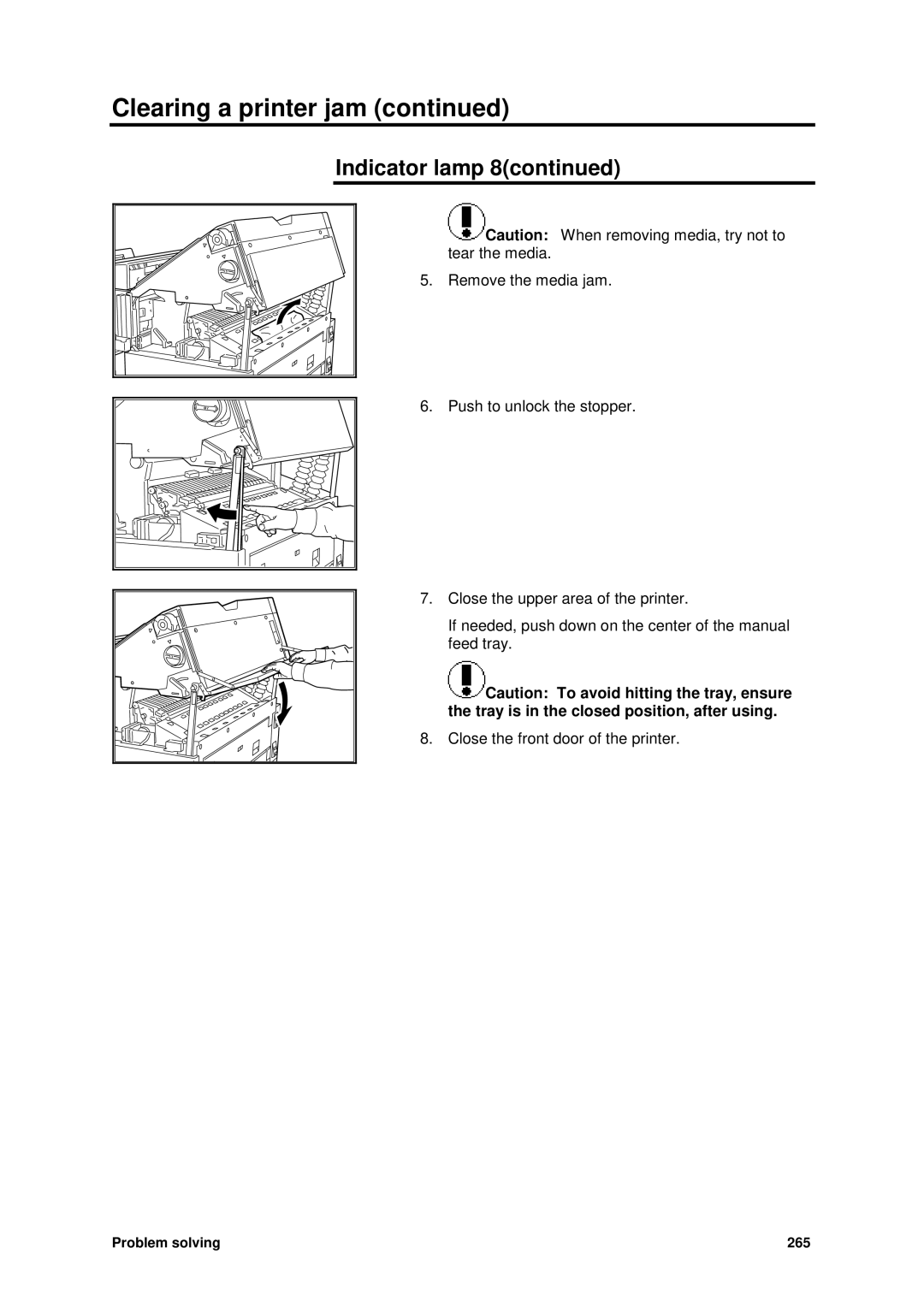 Xerox MAX 200 manual Problem solving 265 